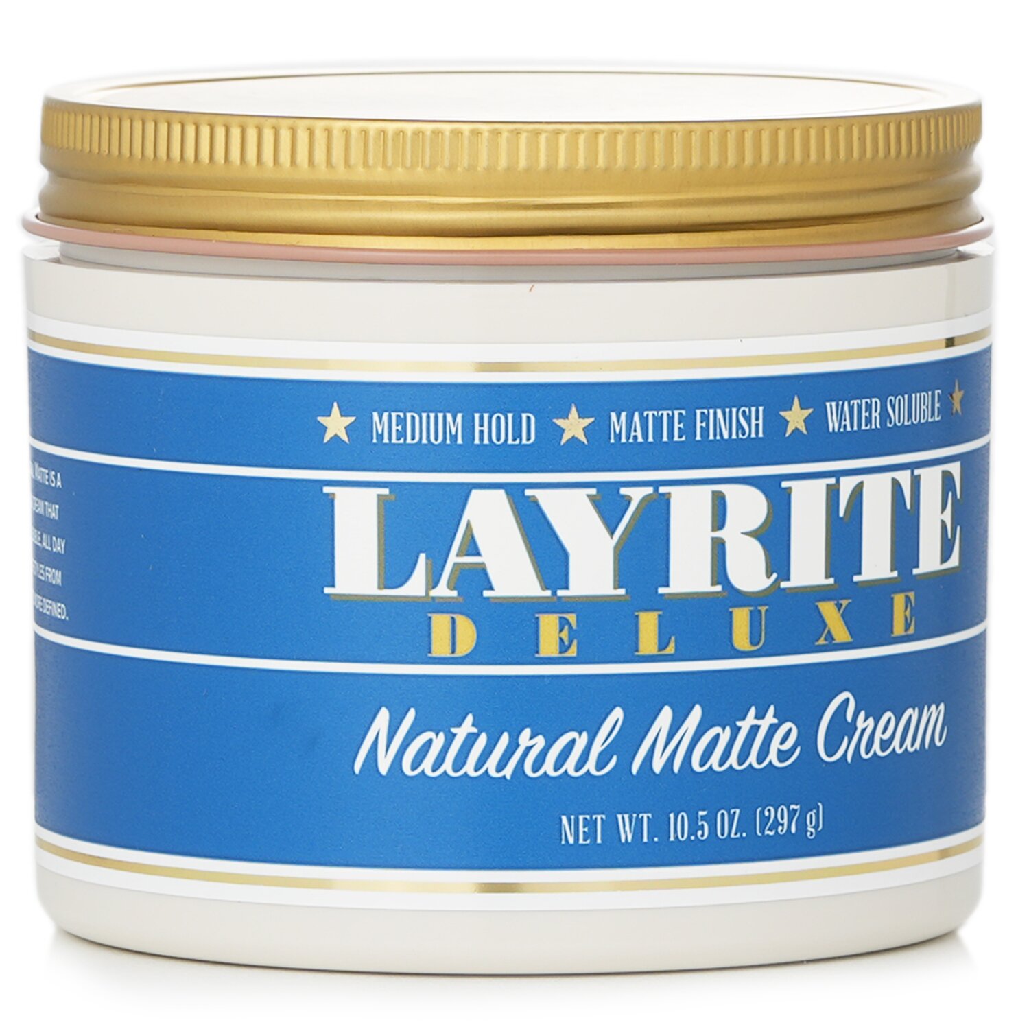 Layrite 天然啞光定型髮霜（中等定型、啞光效果、水溶性） 297g/10.5oz