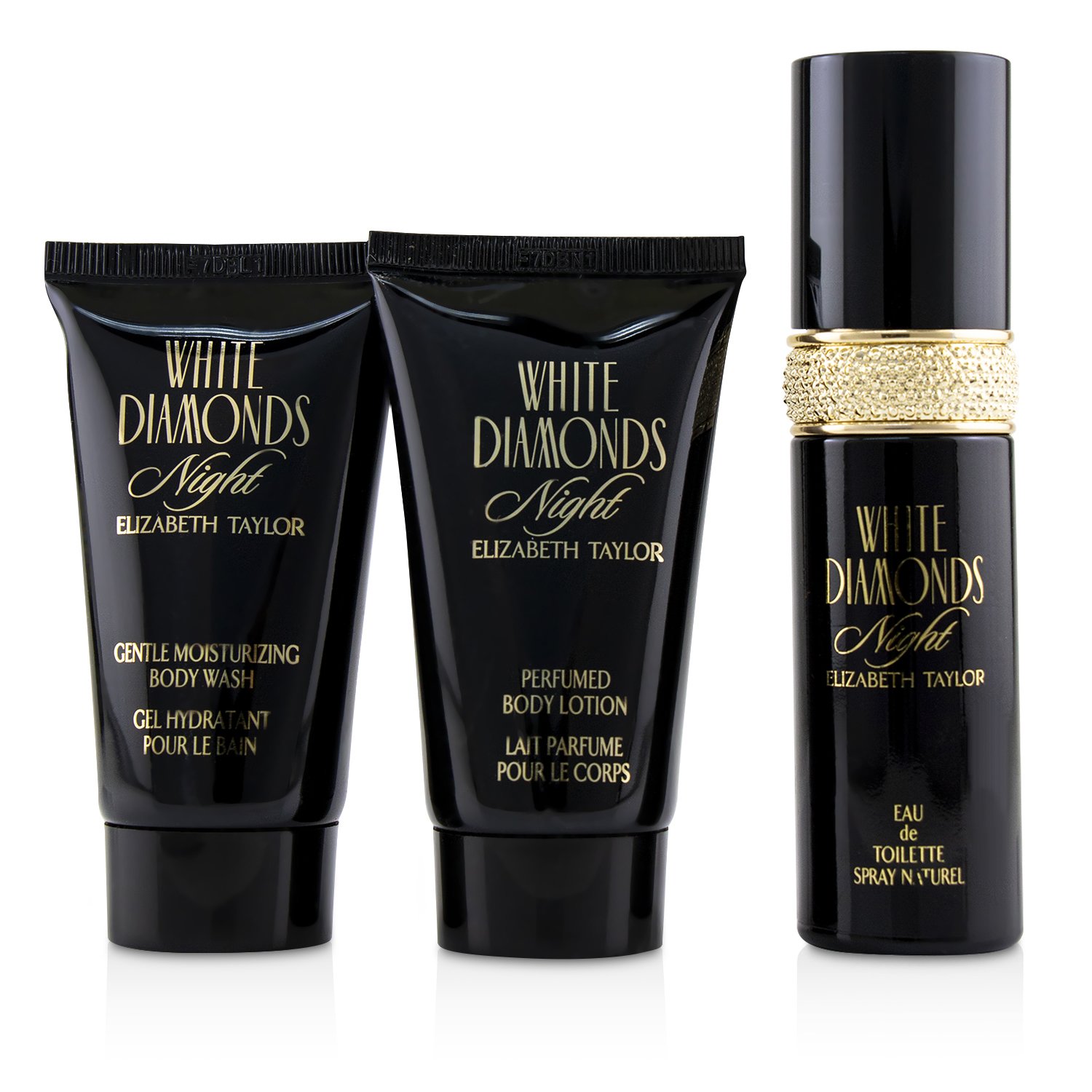 Elizabeth Taylor White Diamonds Night Coffret: Eau De Toilette Spray 30ml/1oz + Gentle Moisturizing Body Wash 50ml/1.7oz + Perfumed Body Lotion 50ml/1.7oz 3pcs