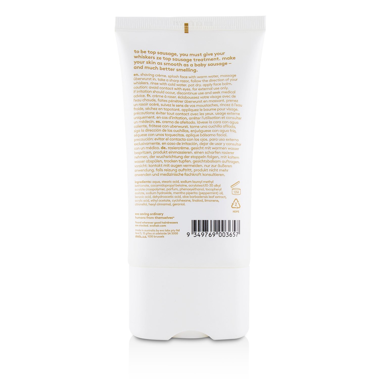 Evo Uberwurst 刮鬍乳 刮鬍膏 Uberwurst Shaving Creme 140ml/4.7oz