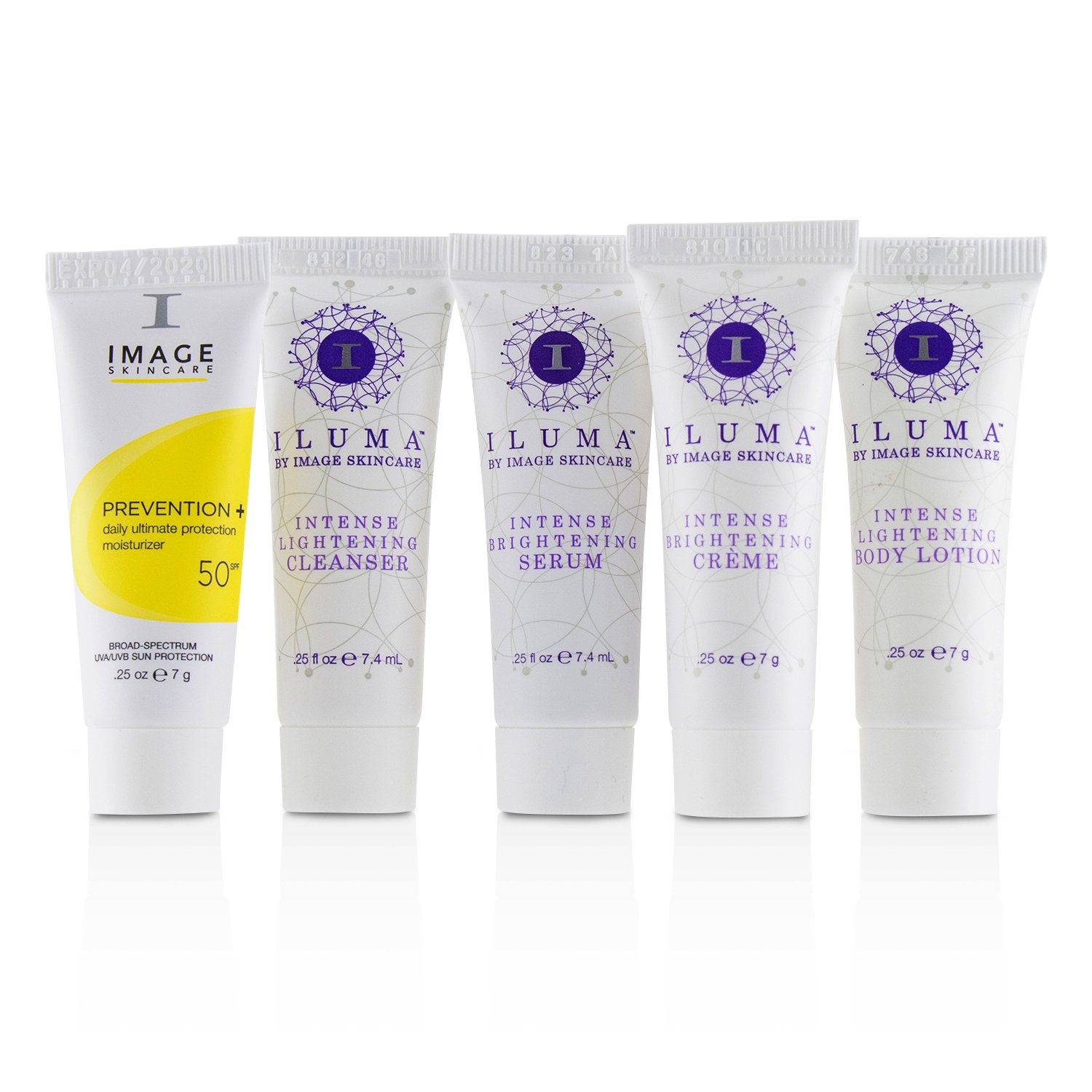 Image Iluma Trial Kit: 1x Cleanser, 1x Serum, 1x Body Lotion, 1x Creme, 1x Prevention+ Ultimate Moisturizer SPF 50 5pcs