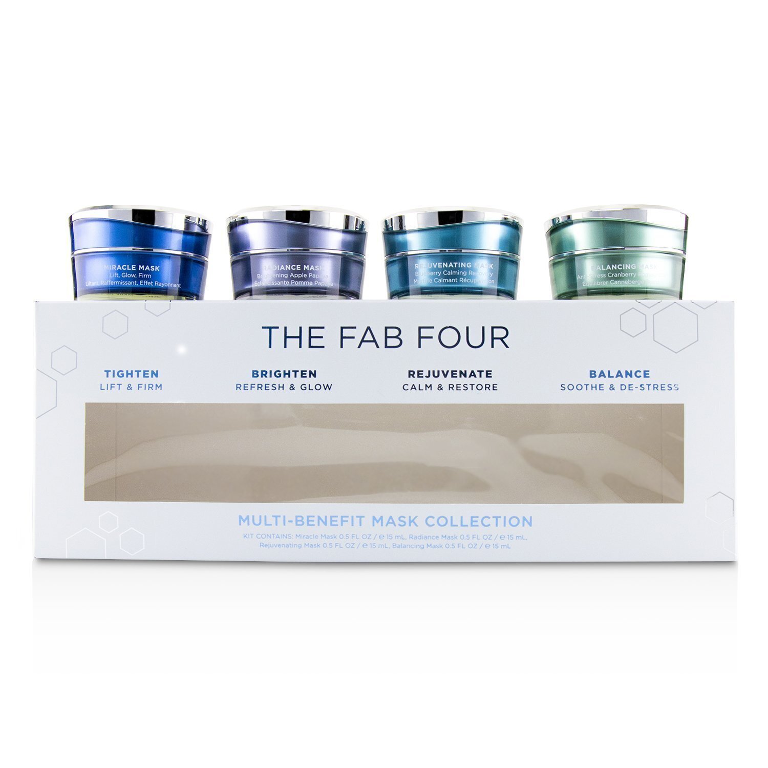 HydroPeptide The Fab Four Multi-Benefit Mask Collection: Miracle Mask + Radiance Mask + Rejuvenating Mask + Balancing Mask 4pcs