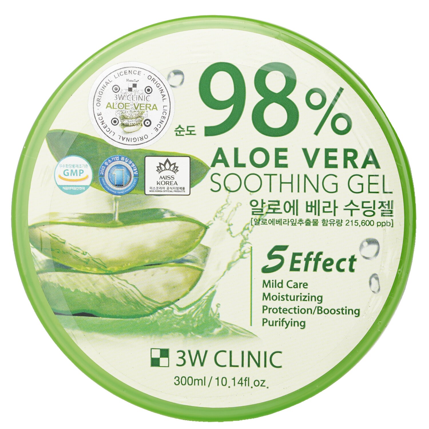 3W Clinic 98% Aloe Vera Успокаивающий Гель 300ml/10.14oz