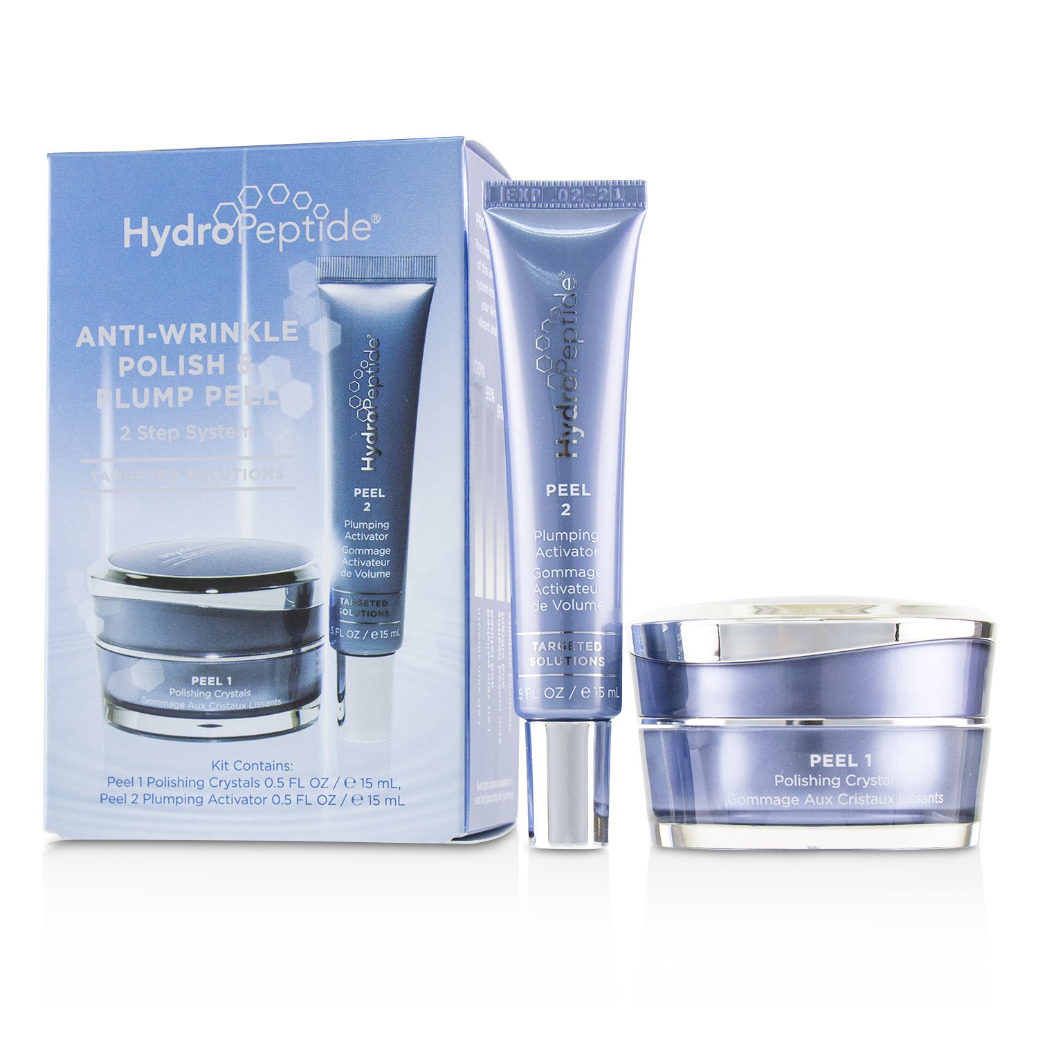 HydroPeptide Anti-Wrinkle Polish & Plump Peel: Cristales Pulidores Anti-Arrugas 15ml/0.5oz + Activador Llenador Anti-Arrugas 15ml/0.5oz 2pcs