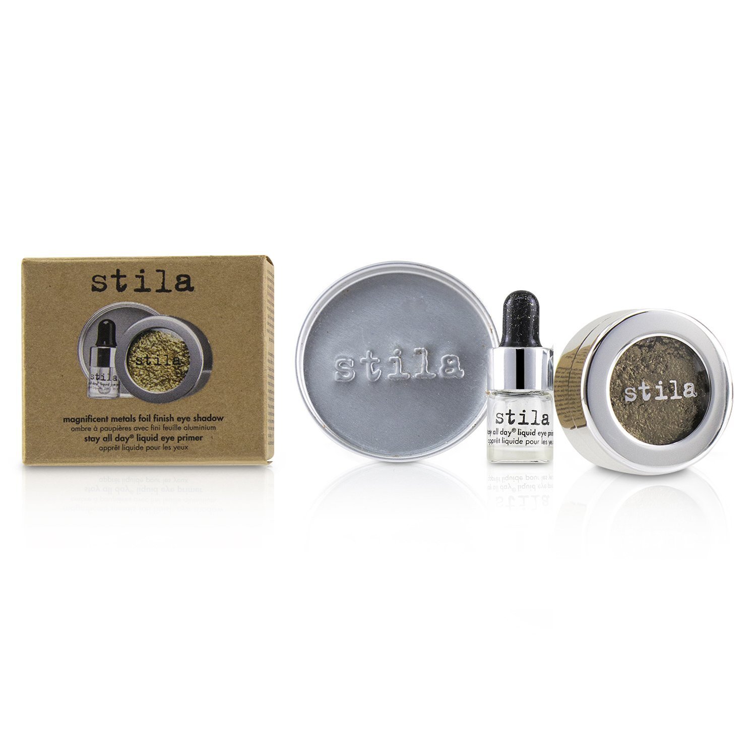 Stila Magnificent Metals Foil Finish Sombra de Ojos Con Mini Primer de Ojos Líquido Duradero 2pcs