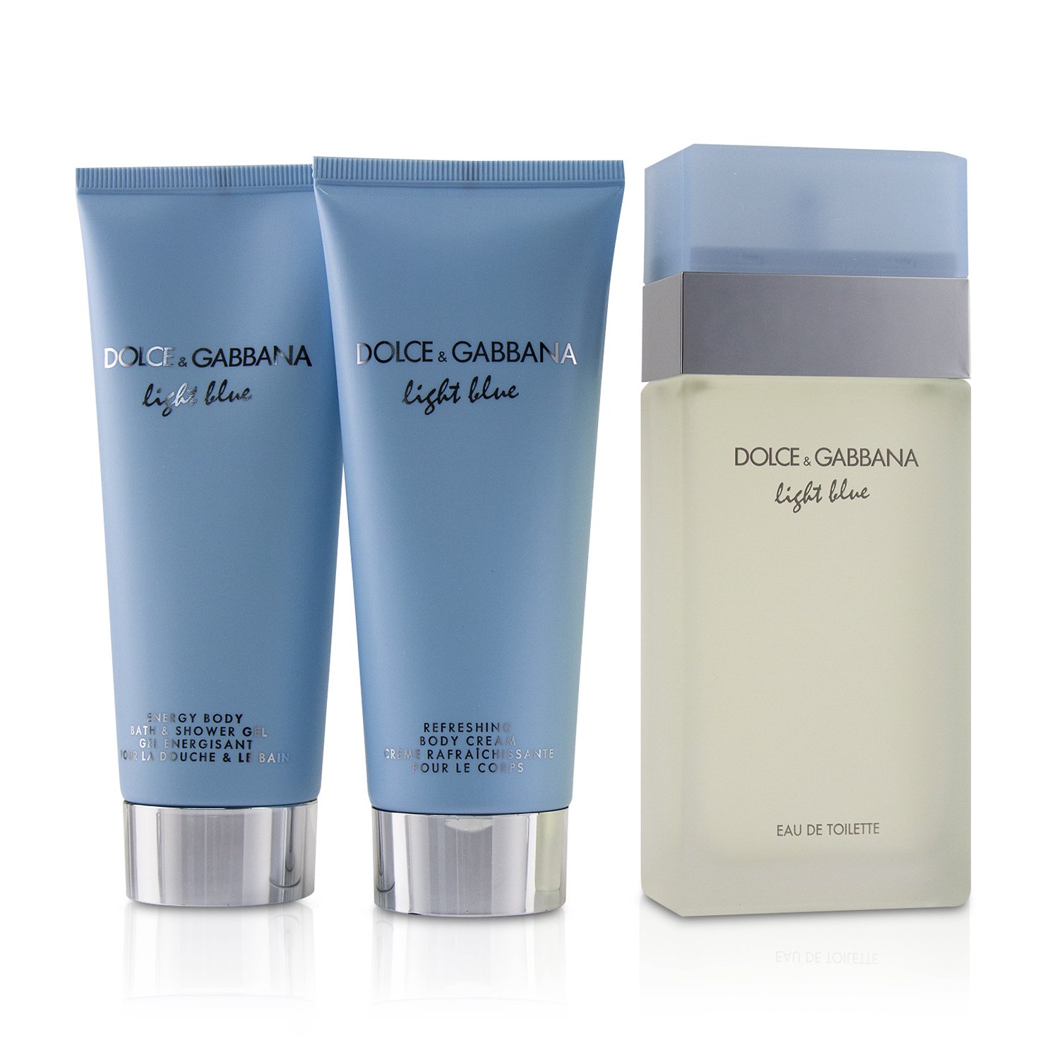 ドルチェ＆ガッバーナ　 Dolce & Gabbana ライトブルー コフレ:EDT SP 100ml/3.3oz + ボディクリーム 100ml/3.3oz + バス＆シャワージェル 100ml/3.3oz 3pcs