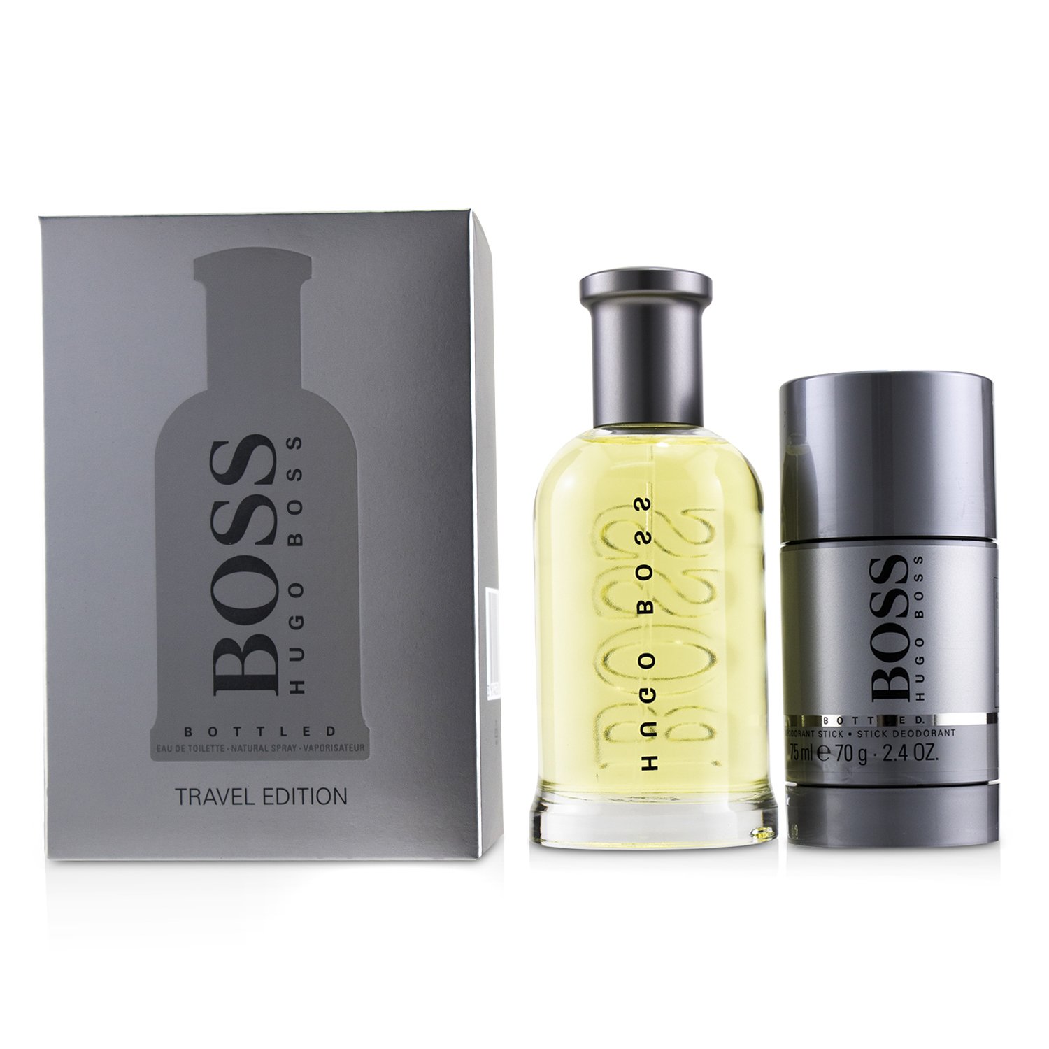 Hugo Boss مجموعة Boss Bottled: ماء تواليت سبراي 100مل/3.3 أوقية + إصبع مزيل تعرق 70 جرام/2.4 أوقية 2pcs