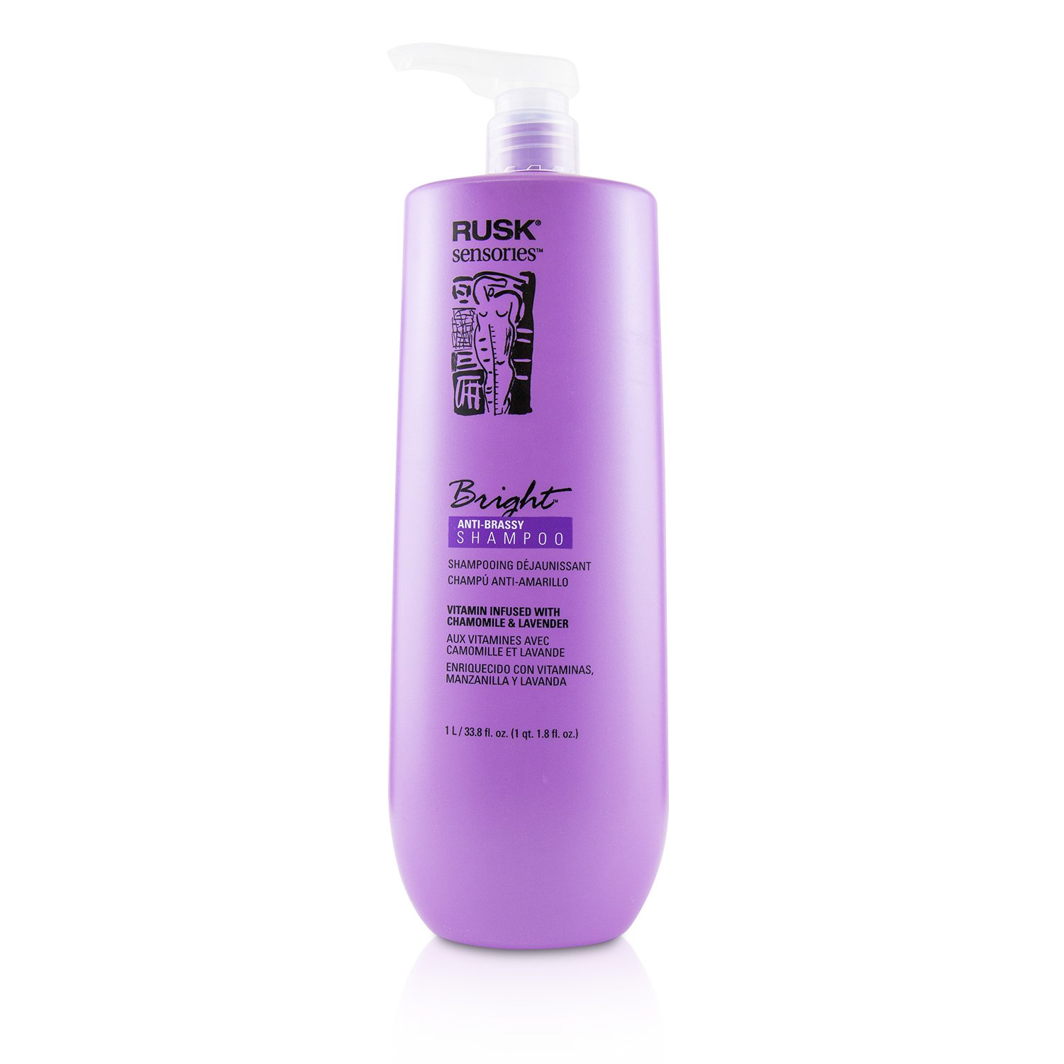 露丝 Rusk Sensories Bright Anti-Brassy Shampoo (Vitamin Infused with Chamomile & Lavender) 1000ml/33.8oz