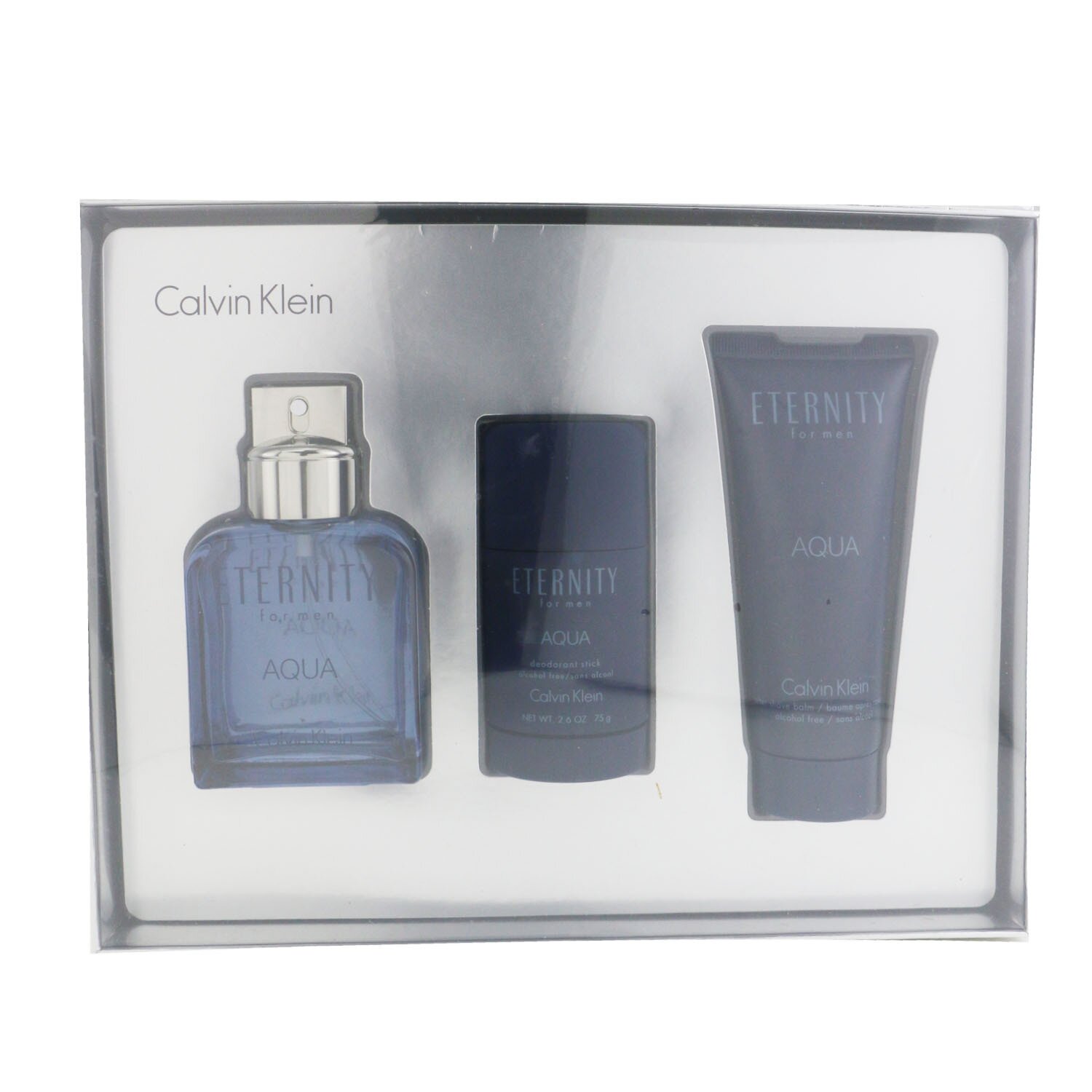 Calvin Klein Eternity Aqua Coffret: Eau De Toilette Spray 100ml/3.4oz + After Shave Balm 100ml/3.4oz + Deodorant Stick 75g/2.6oz 3pcs