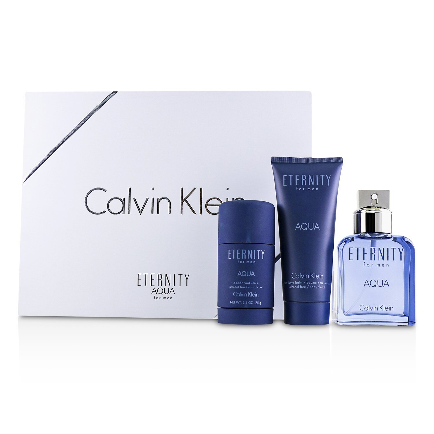 Calvin Klein Eternity Aqua Coffret: Eau De Toilette Spray 100ml/3.4oz + After Shave Balm 100ml/3.4oz + Deodorant Stick 75g/2.6oz 3pcs