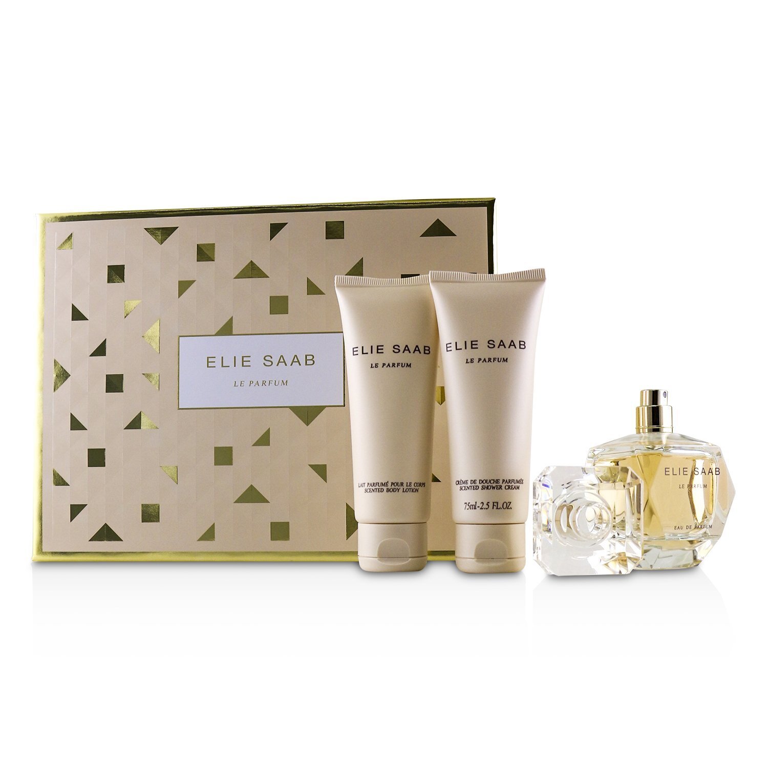 Elie Saab Le Parfum Coffret: Eau De Parfum Spray 50ml/1.6oz + Scented Body Lotion 75ml/2.5oz + Scented Shower Cream 75ml/2.5oz 3pcs