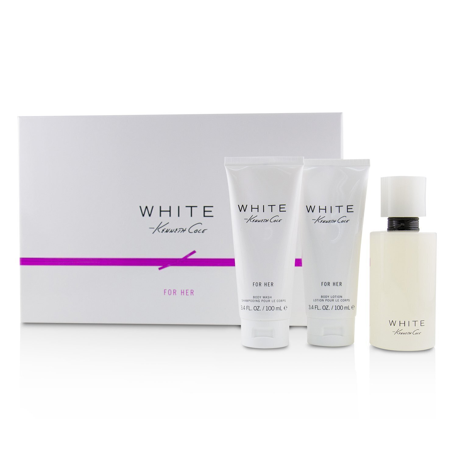 Kenneth Cole White Coffret: Eau De Parfum Spray 100ml/3.4oz + Body Lotion 100ml/3.4oz + Bath & Shower Gel 100ml/3.4oz 3pcs