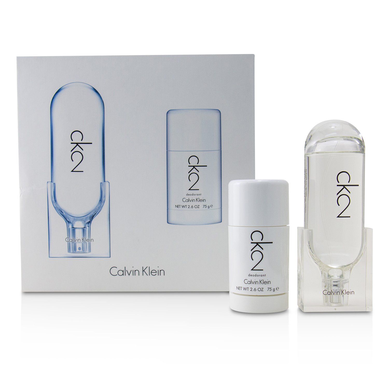 Calvin Klein CK2 Coffret Eau De Toilette Spray 100ml 3.4oz Deodorant Stick 75ml 2.6oz 2pcs Strawberrynet USA