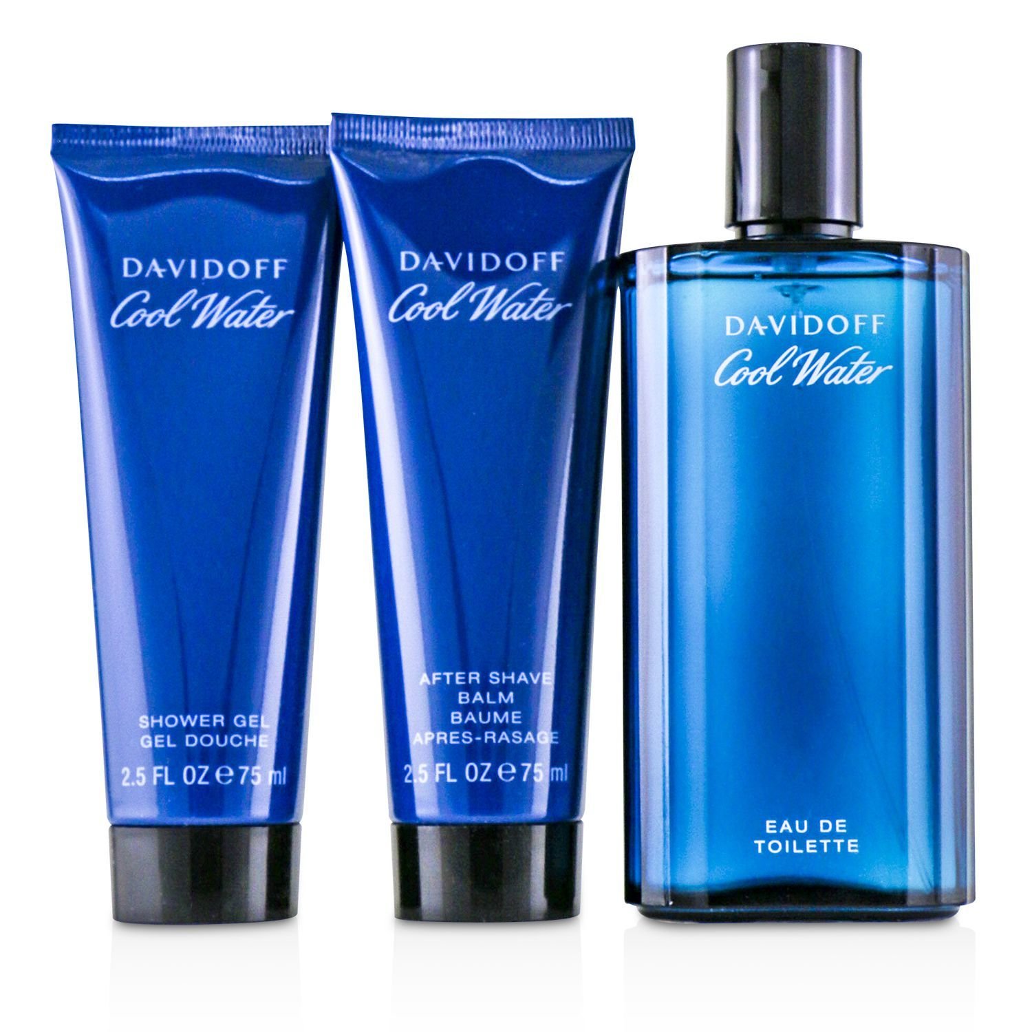 ダビドフ Davidoff クールウォーター コフレ: EDT SP 125ml/4.2oz + アフターシェーブバーム 75ml/2.5oz + シャワージェル 75ml/2.5oz + ネイビートートバッグ 3pcs+Bag