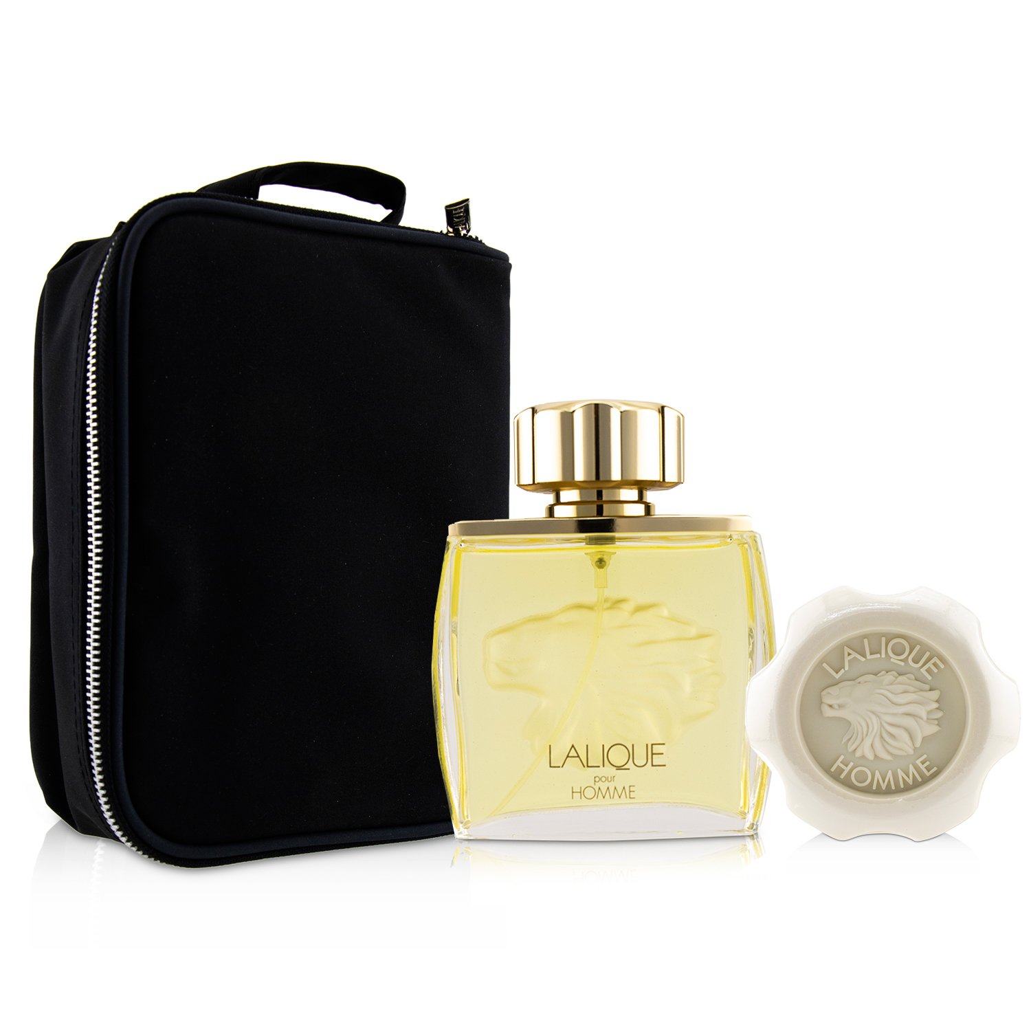 ラリック Lalique Lalique Pour Homme Coffret: Eau De Toilette Spray 75ml/2.5oz + Perfumed Soap 150g/5.2oz + Pouch E23 2pcs+Bag