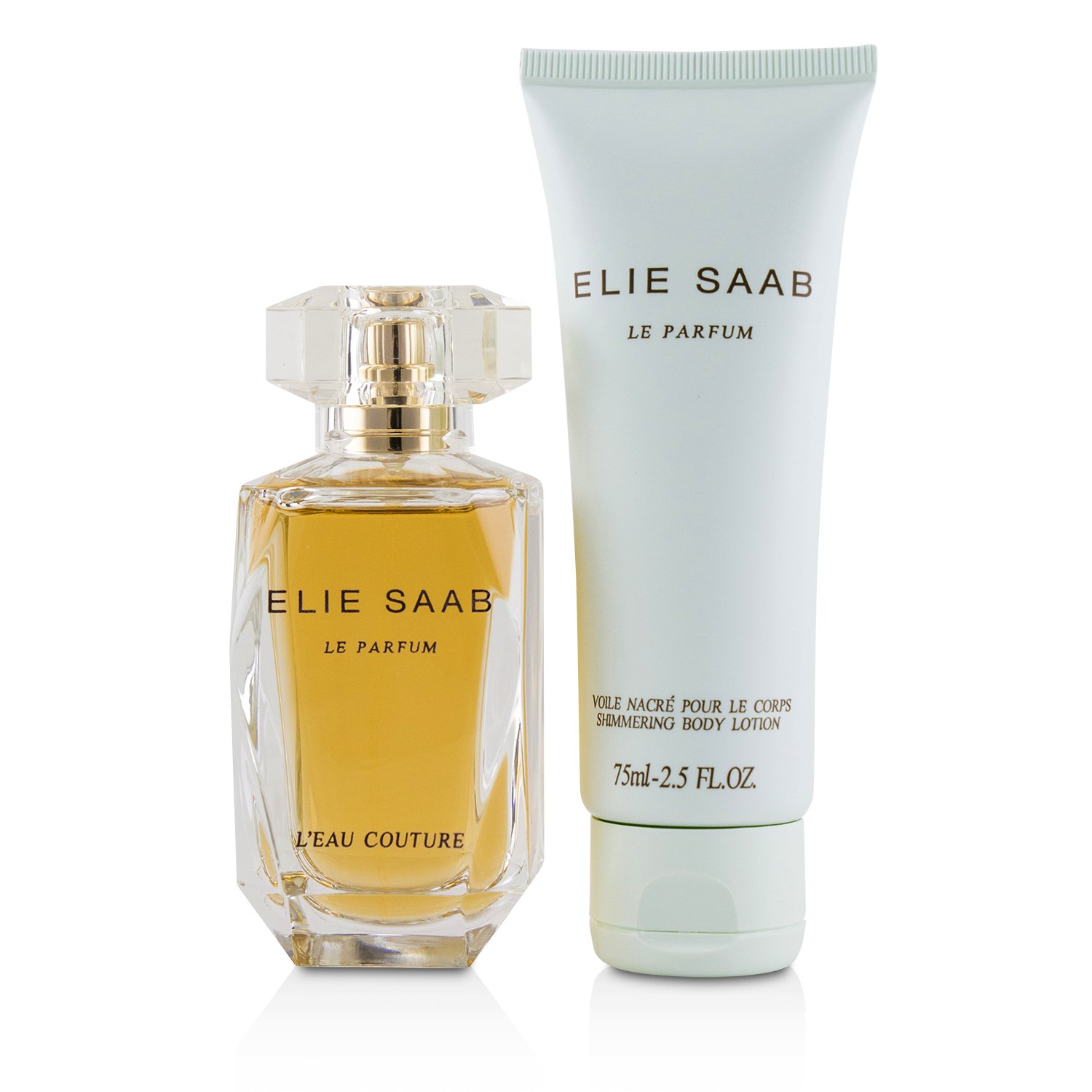 Elie Saab مجموعة Le Parfum L'Eau Couture: ماء تواليت سبراي 50مل/1.6 أوقية + غسول ملمع للجسم 75مل/2.5 أوقية + محفظة 2pcs+pouch