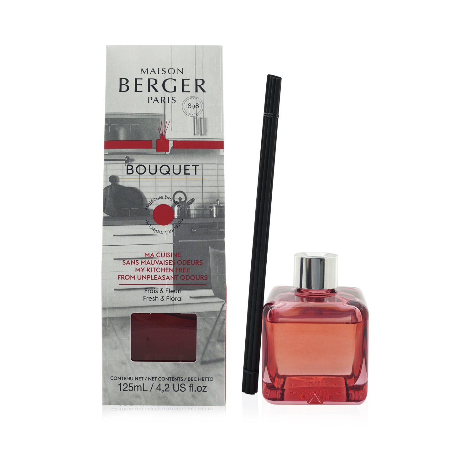 Lampe Berger (Maison Berger Paris) Functional Cube Scented Bouquet - My Kitchen Free from Unpleasant Odours (Fresh and Floral) 125ml/4.2oz