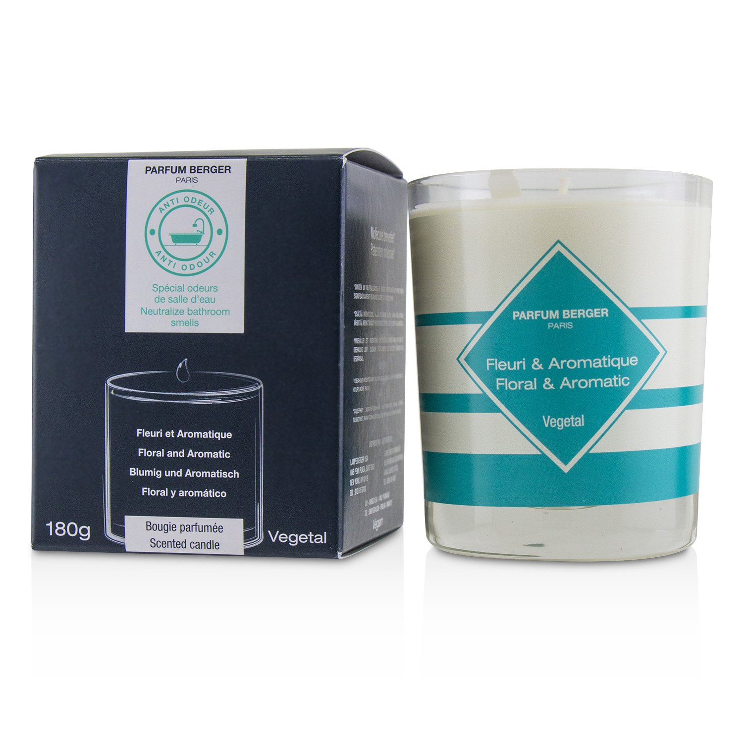 Lampe Berger (Maison Berger Paris) Functional Scented Candle - Neutralize Bathroom Smells (Floral and Aromatic) 180g/6.3oz