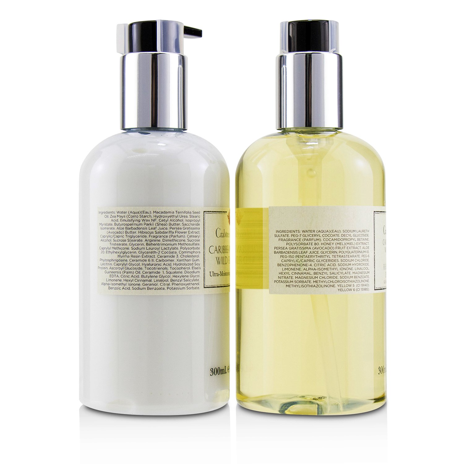 Crabtree & Evelyn ثنائية العناية بالعيون It's Wild Caribbean Island Wild Flowers: علاج فائق الترطيب لليدين 300مل + غسول لليدين 300مل 2pcs