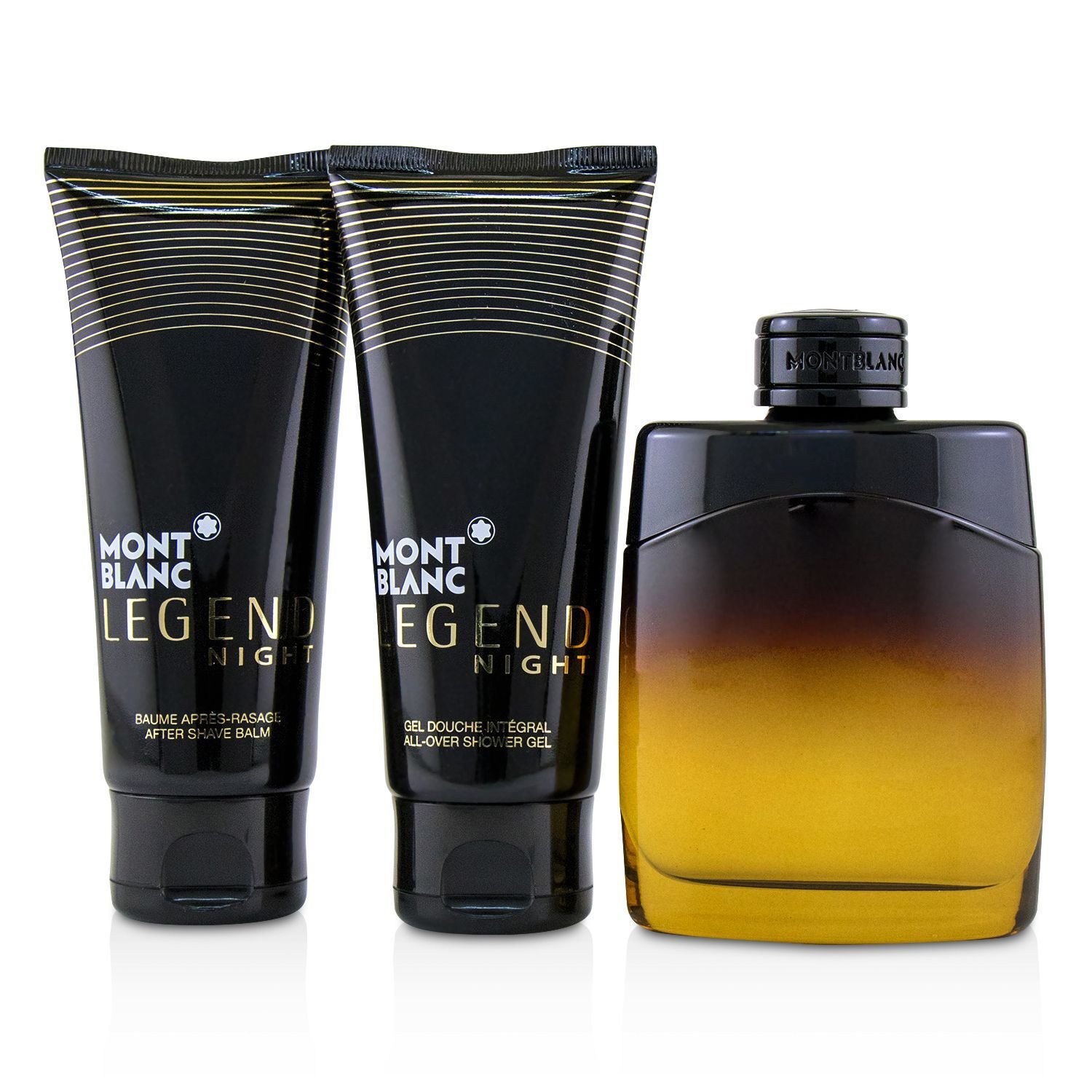 Montblanc Legend Night Coffret: Eau De Parfum Spray 100ml/3.3oz + Bálsamo Para Después de Afeitar 100ml/3.3oz + Gel de Ducha Para Todo 100ml/3.3oz 3pcs