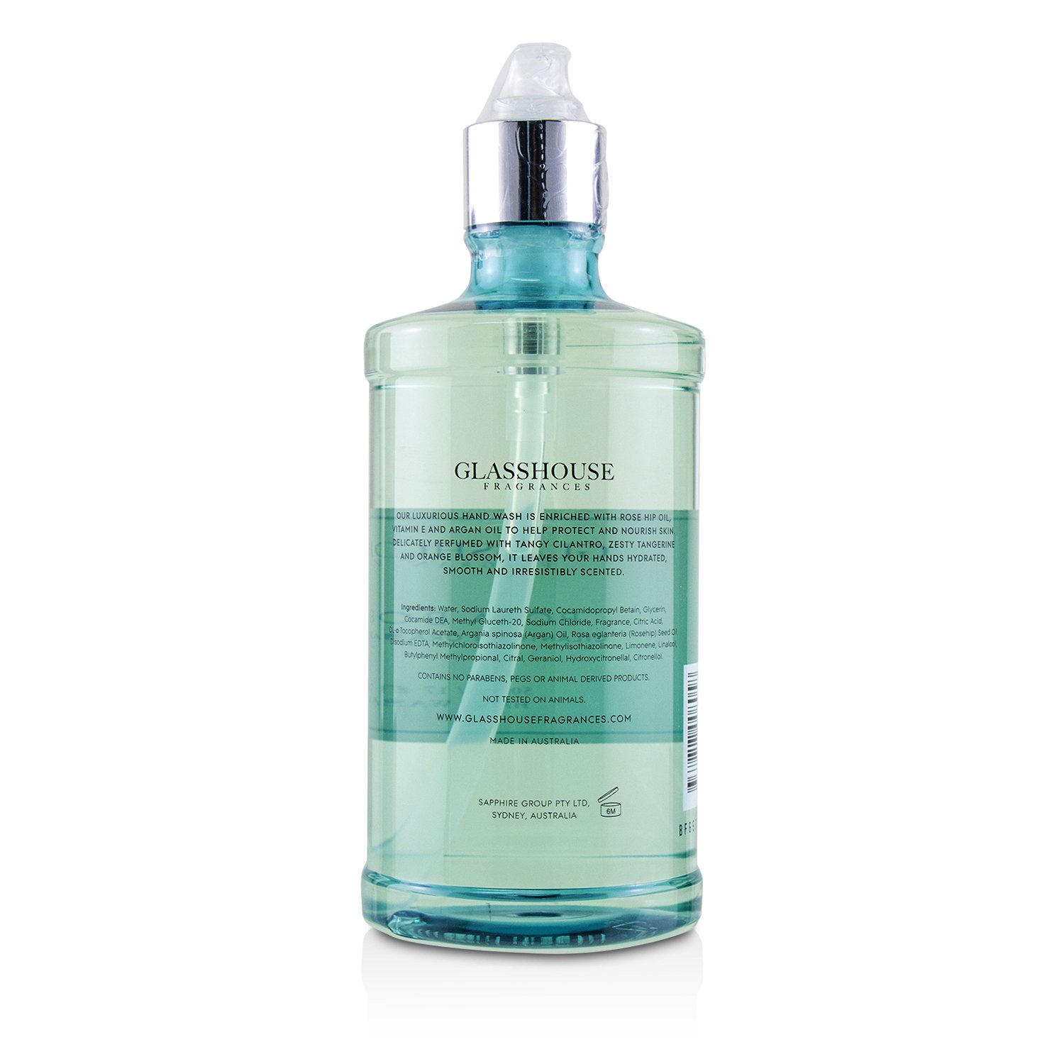 Glasshouse Hand Wash - Bora Bora (Cilantro & Orange Zest) 500ml/17oz