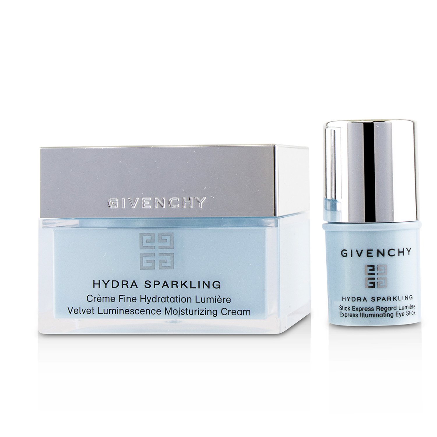 Givenchy Hydra Sparkling Travel Set: Velvet Luminescence Moisturizing Cream, Express Illuminating Eye Stick 2pcs