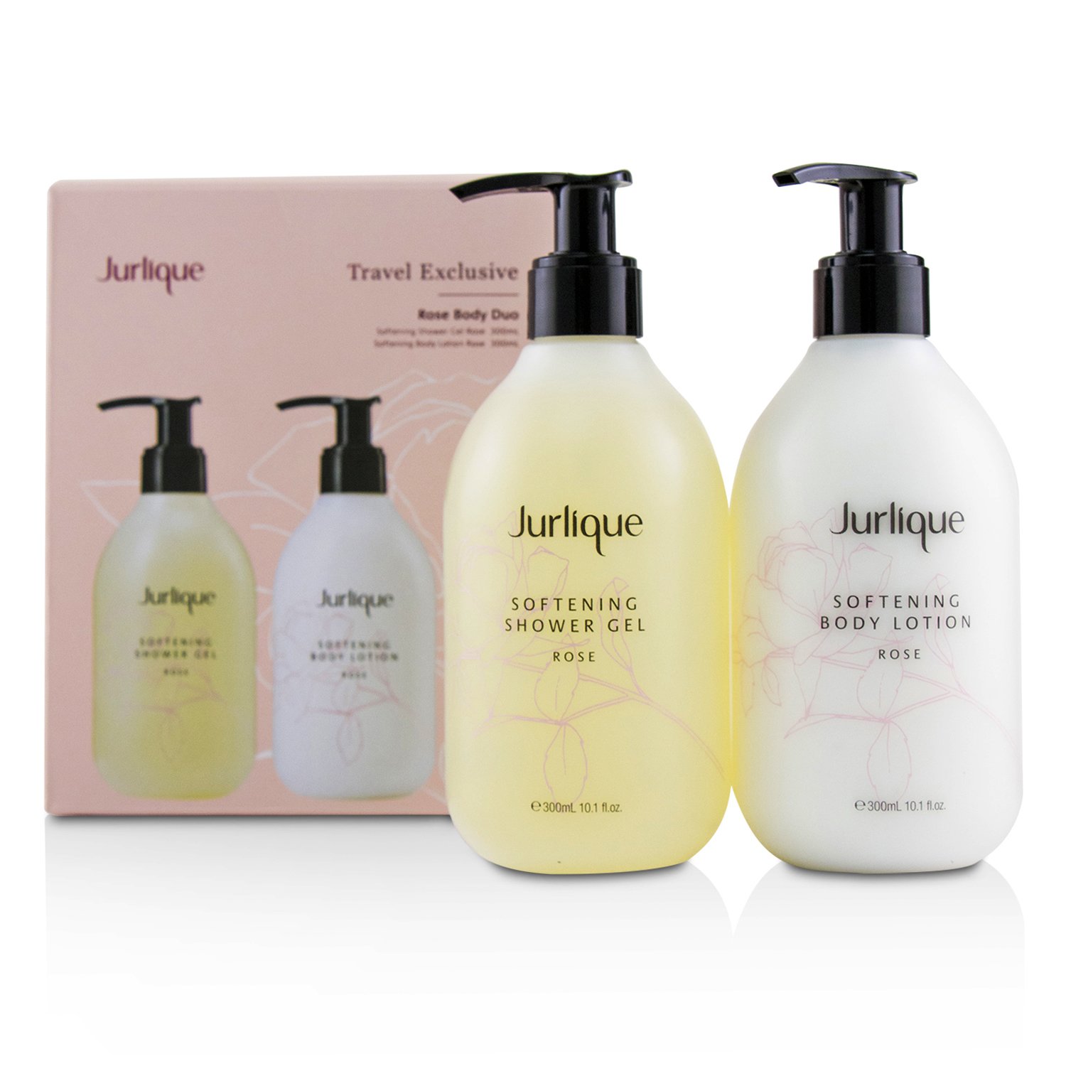 Jurlique Rose Body Duo Set: Softening Rose Shower Gel 300 ml+ Rose Softening Body Lotion 300 ml 2pcs