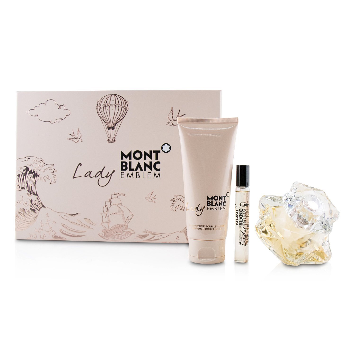 Montblanc Lady Emblem Coffret: Eau De Parfum Spray 75ml/2.5oz + Perfumed Body Lotion 100ml/3.3oz + Eau De Parfum Spray 7.5ml/0.25oz 3pcs