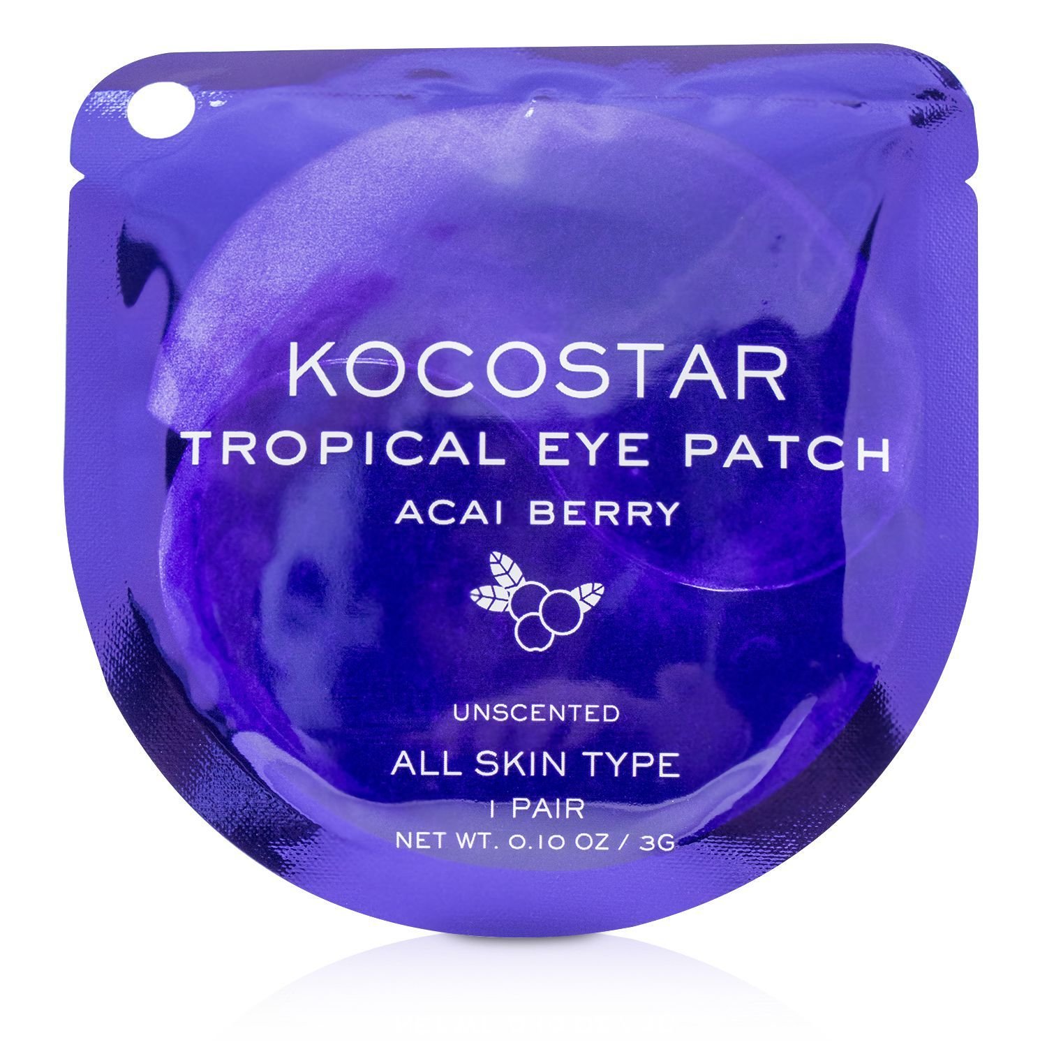 KOCOSTAR Tropical Патчи для Глаз без Запаха - Acai Berry (в Индивидуальной Упаковке) 10pairs