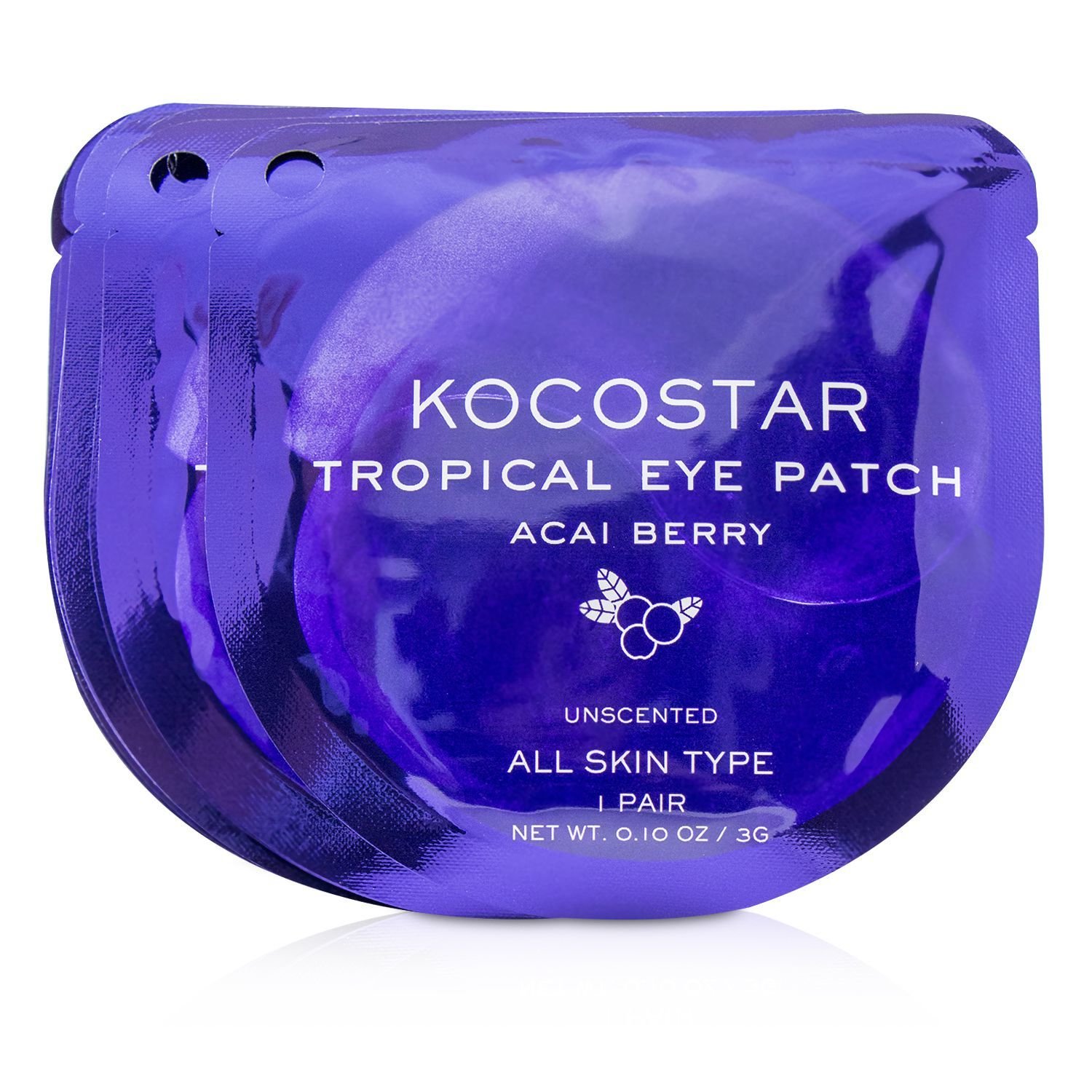 KOCOSTAR Tropical Патчи для Глаз без Запаха - Acai Berry (в Индивидуальной Упаковке) 10pairs