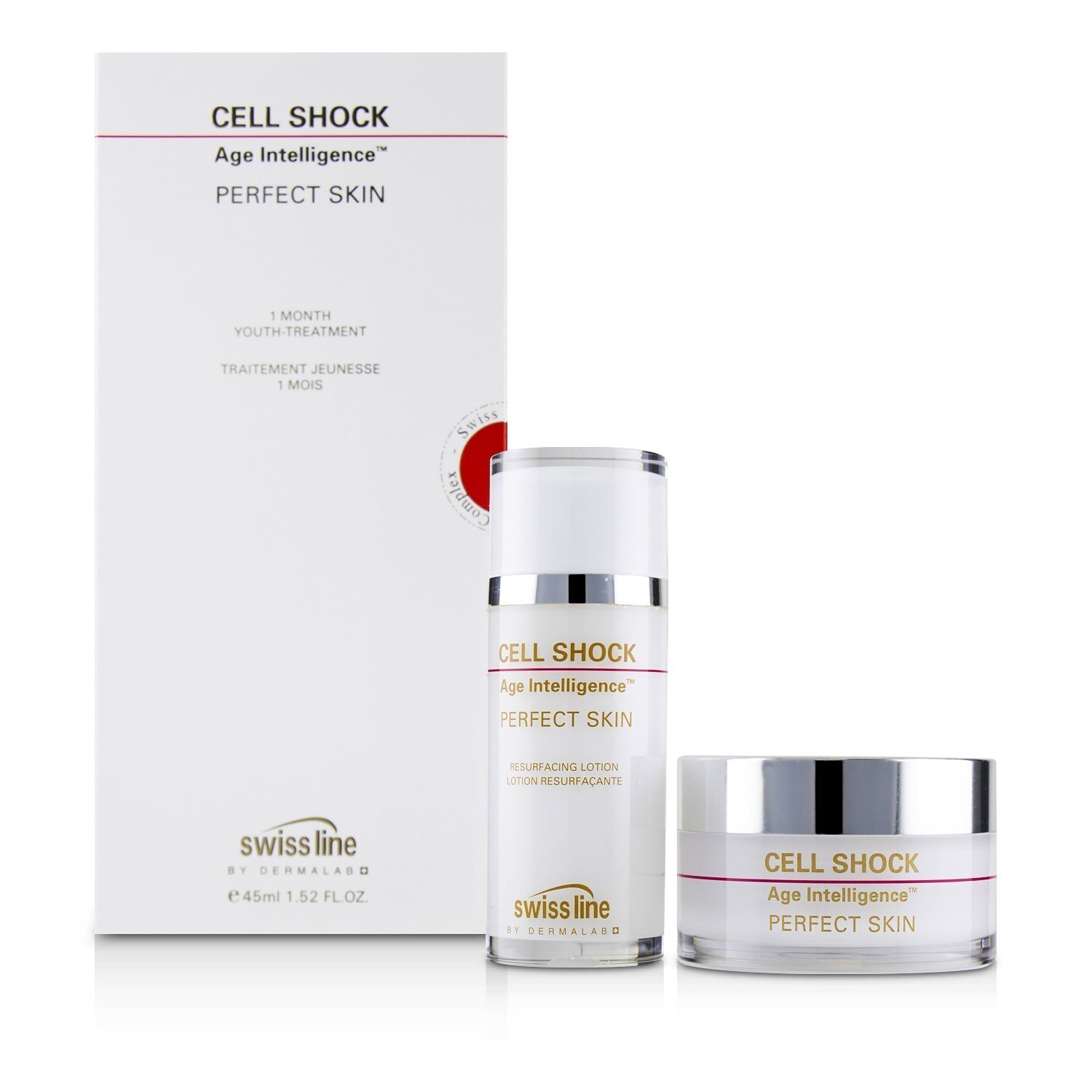 Swissline Cell Shock Age Intelligence Perfect Skin 1 Month Youth-Treatment 45ml+60pads