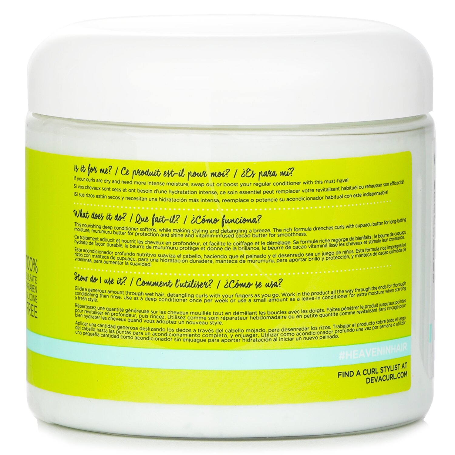 DevaCurl Heaven In Hair (İlahi Dərin Kondisioner - Bütün Buruq Növləri Üçün) 473ml/16oz