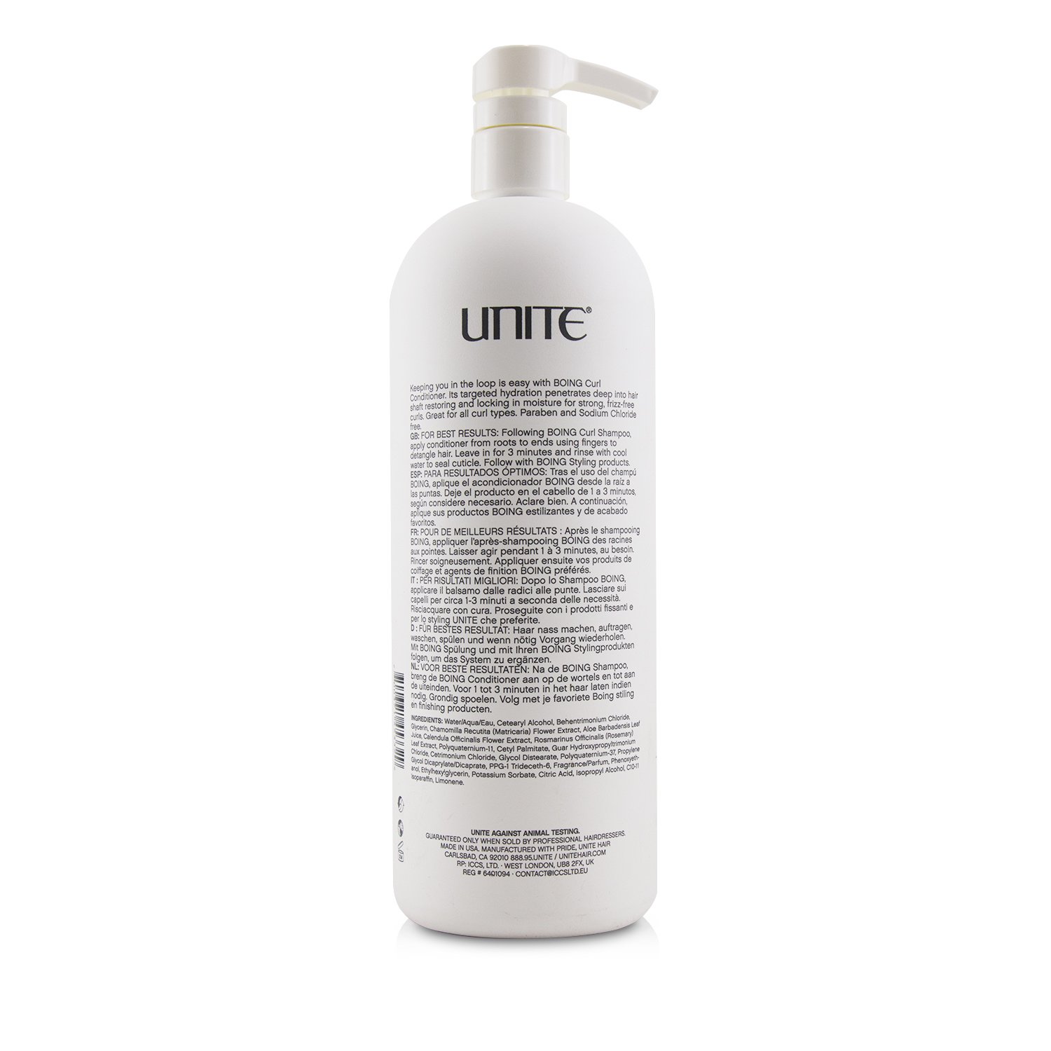 Unite BOING Acondicionador de Rizos (Balance de Hidratación) 1000ml/33.8oz