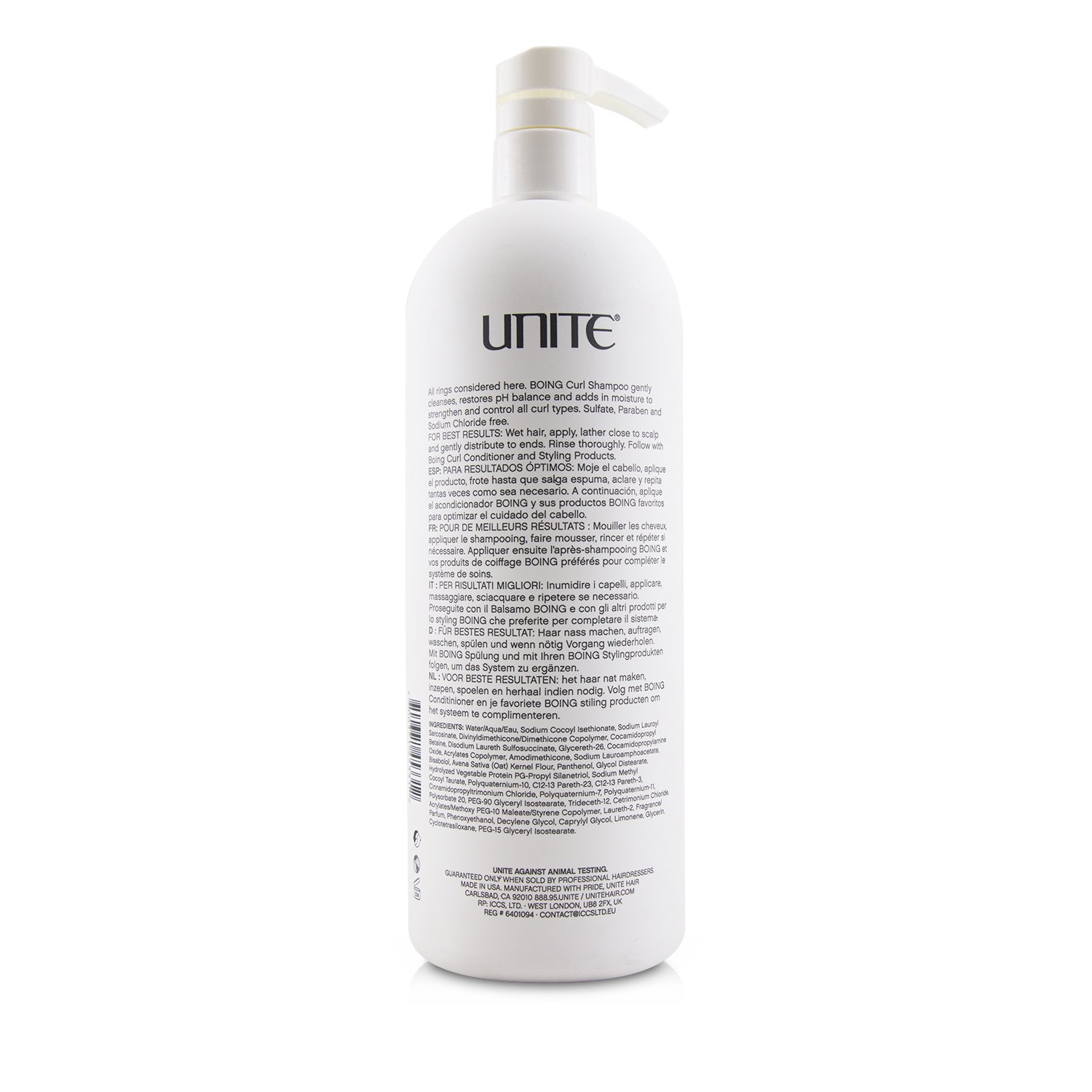 Unite BOING Curl Shampoo (Moisture Balance) 1000ml/33.8oz