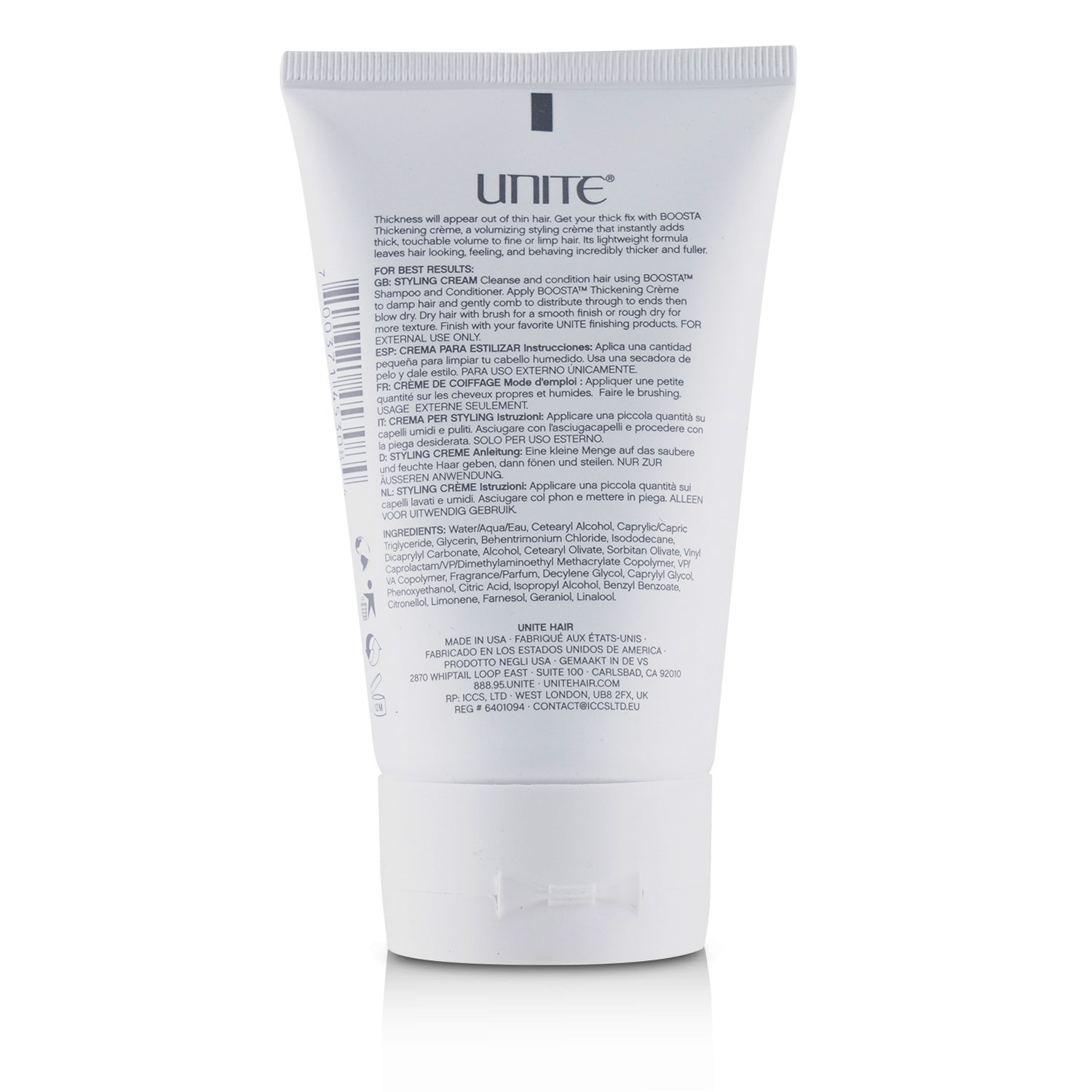 Unite BOOSTA Crema Engrosadora (Volumen. Cuerpo. Aplificados) 118ml/4oz