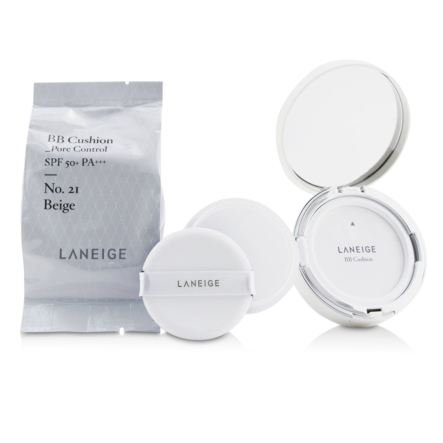 Laneige BB Cushion Foundation (Pore Control) SPF 50 With Extra Refill 2x15g/0.5oz