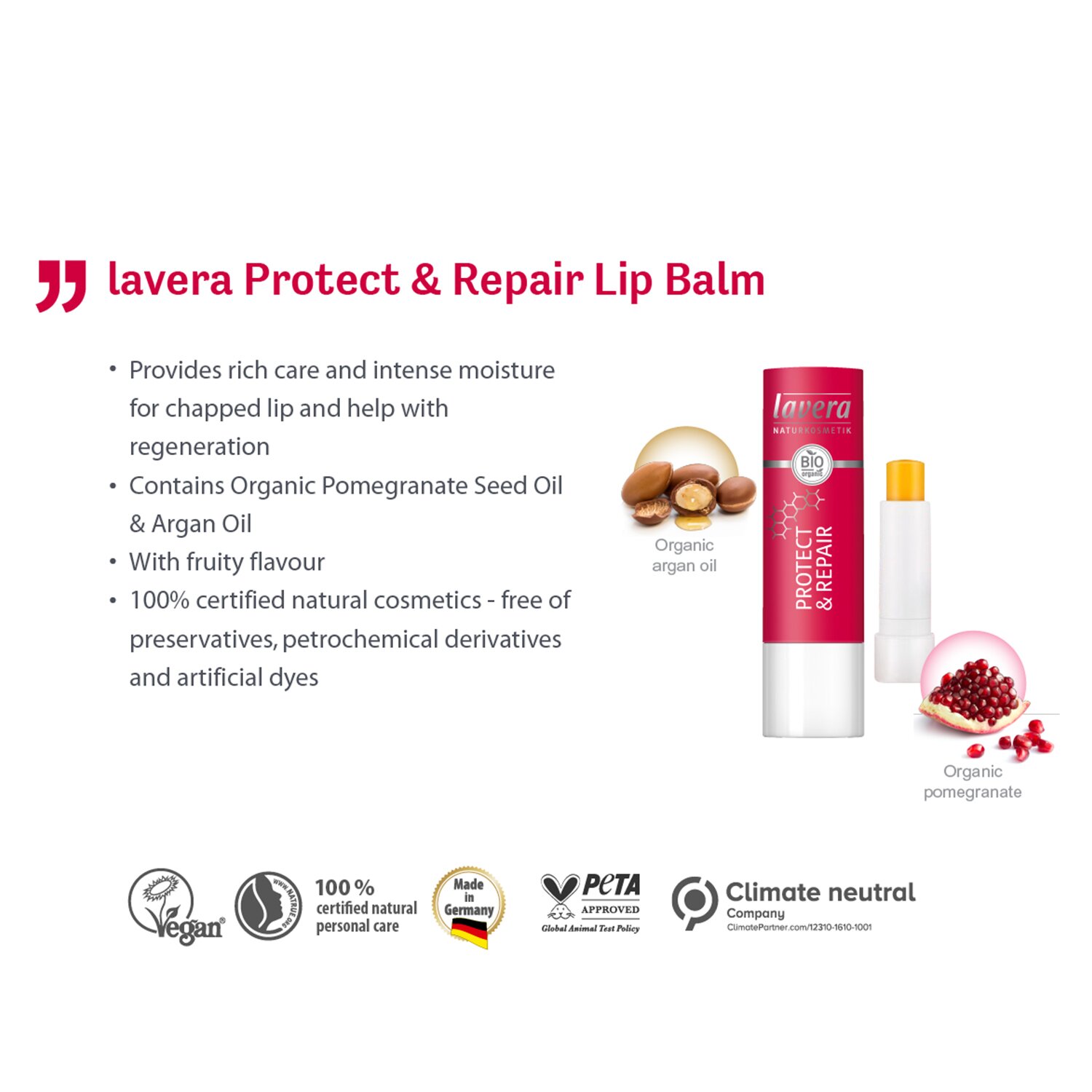 Lavera Protect & Repair շուրթերի բալզամ 4.5g/0.2oz