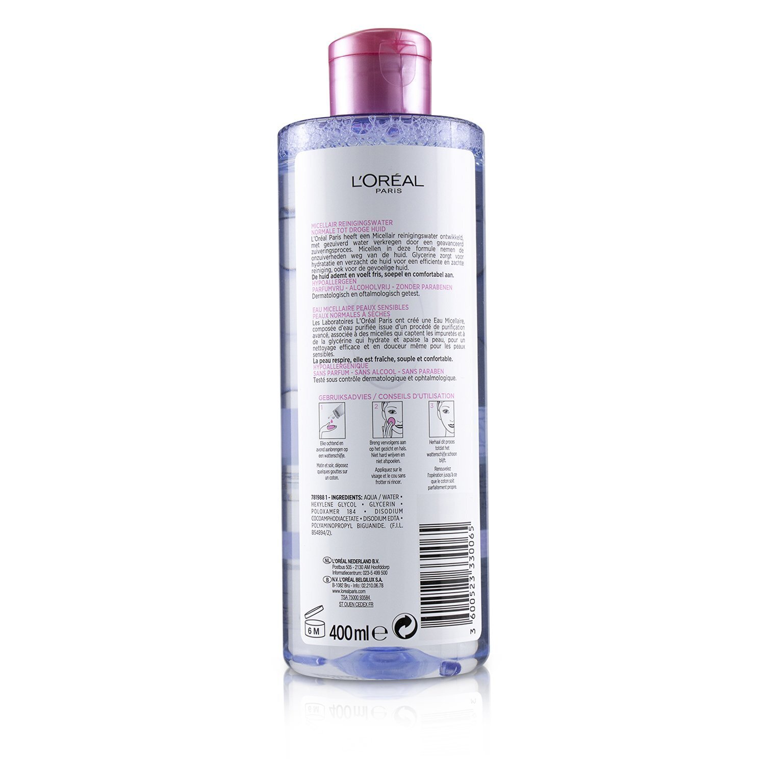 L'Oreal Agua Micelar - Piel Normal a Seca E Incluso Pieles Sensibles 400ml/13.3oz