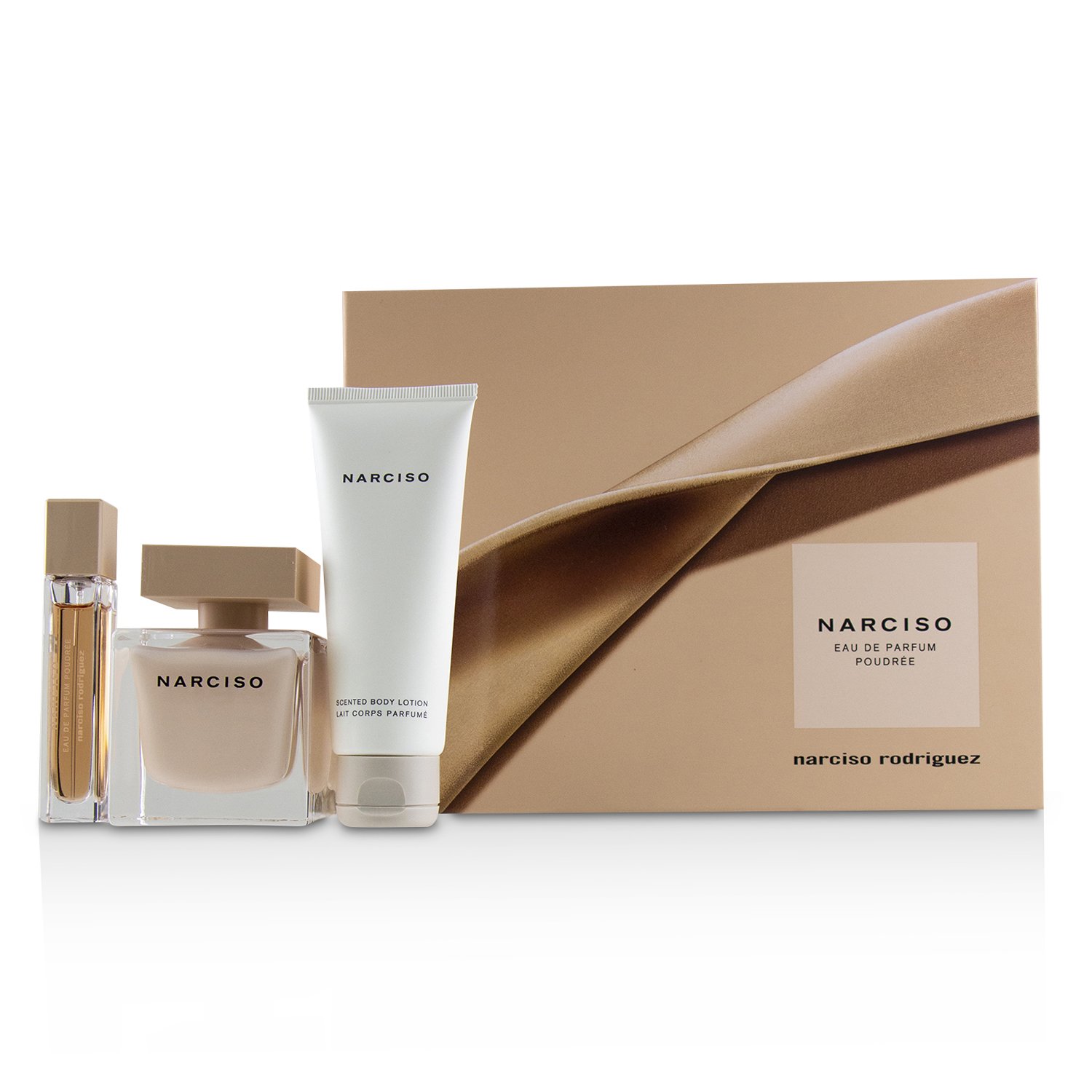 Narciso Rodriguez Narciso Poudree Coffret: Eau De Parfum Spray 90ml/3oz + Scented Body Lotion 75ml/2.5oz +Eau De Parfum Purse Spray 10ml/0.33oz 3pcs