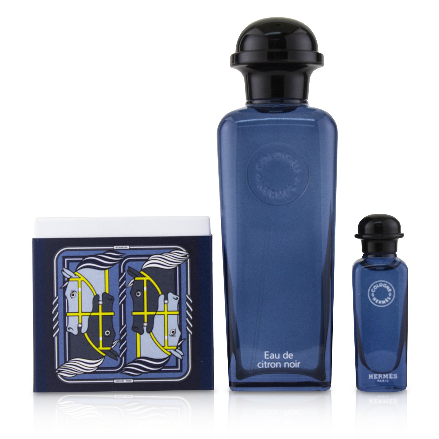 Hermes Eau De Citron Noir Coffret: Eau De Cologne Spray 100ml/3.3oz + Perfumed Soap 50g/1.7oz + Eau De Cologne 7.5ml/0.25oz 3pcs