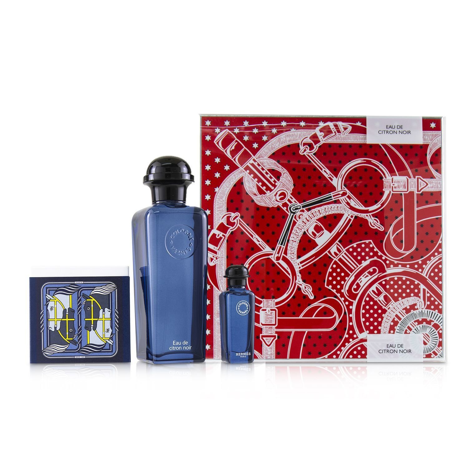 Hermes Eau De Citron Noir Coffret: Eau De Cologne Spray 100ml/3.3oz + Perfumed Soap 50g/1.7oz + Eau De Cologne 7.5ml/0.25oz 3pcs