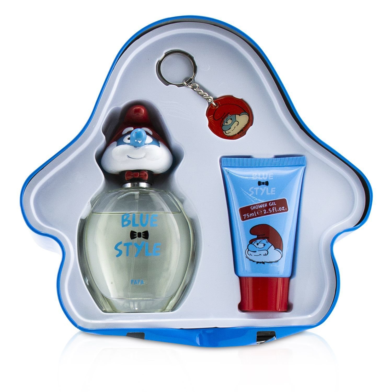 The Smurfs Papa Coffret: Eau De Toilette Spray 100ml/3.4oz + Shower Gel 75ml/2.5oz + Key Chain (Box Slightly Damaged) 3pcs