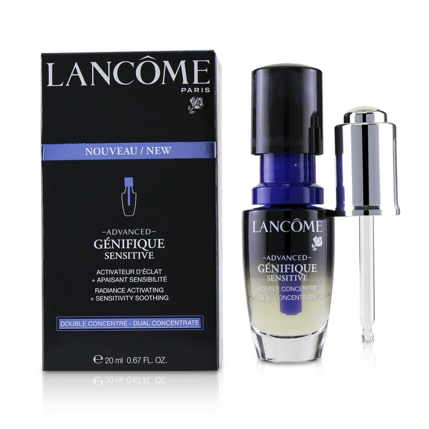 Lancome Advanced Genifique Sensitive Concentrado Dual Calmante de Sensibilidad + Activador de Resplandor 20ml/0.67oz