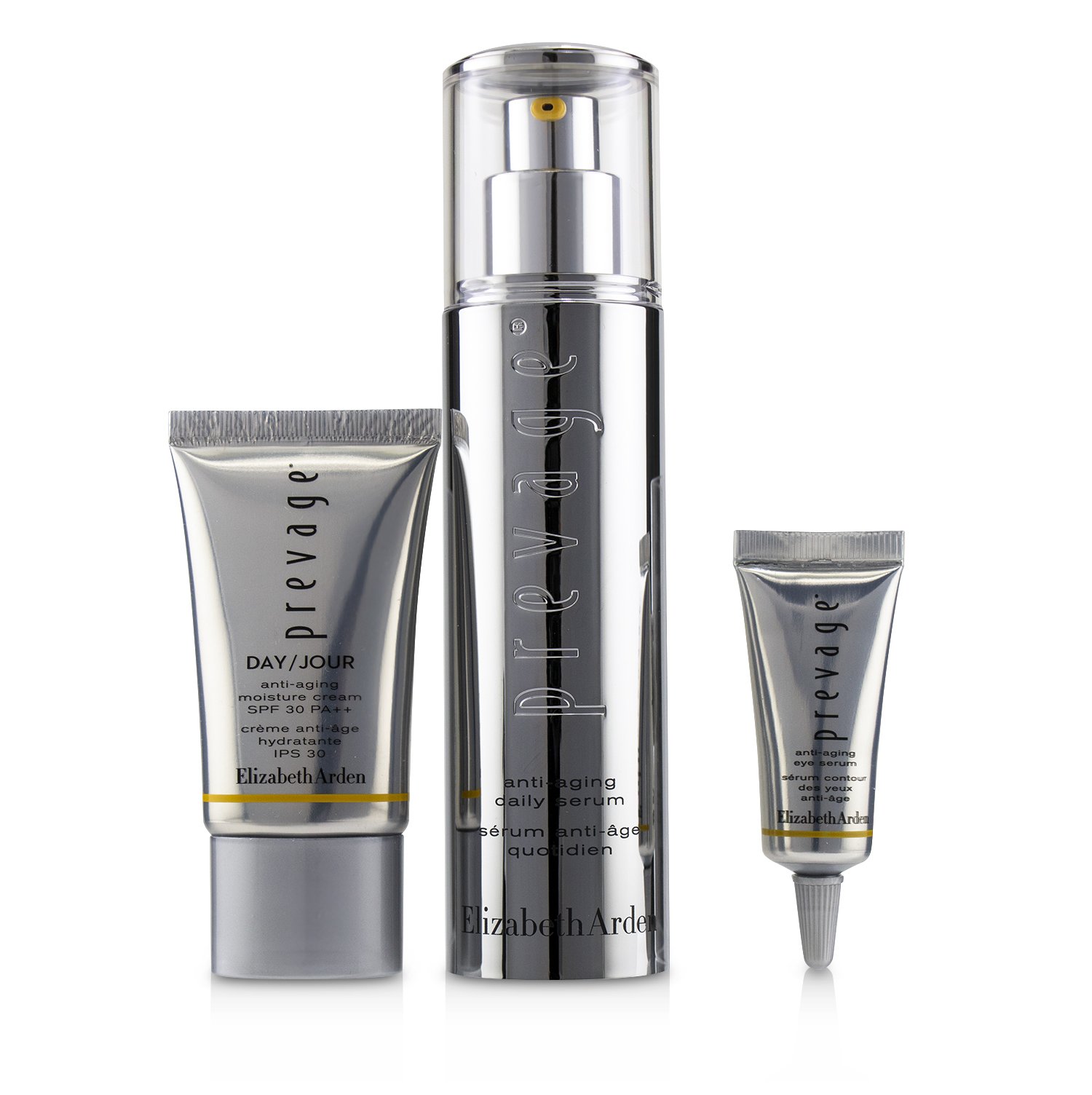 Prevage by Elizabeth Arden Anti-Aging Glow Set : Daily Serum 50ml + Moisture Cream SPF30 15ml + Eye Serum 5ml 3pcs