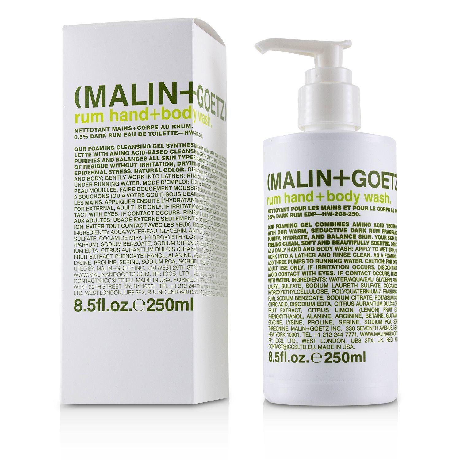 MALIN+GOETZ غسول لليدين والجسم بالرم 250ml/8.5oz