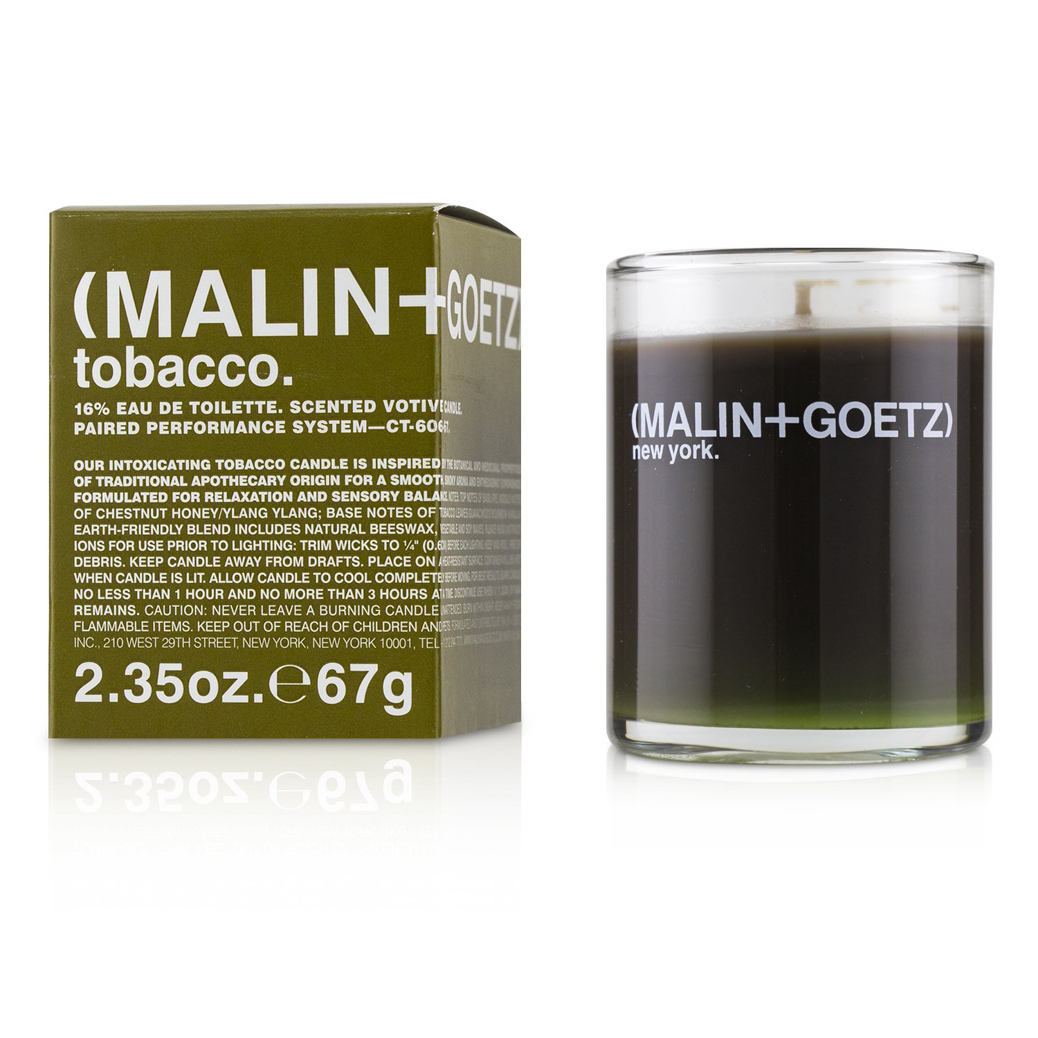 马琳与高兹 MALIN+GOETZ 室内香薰烛——烟草 67g/2.35oz