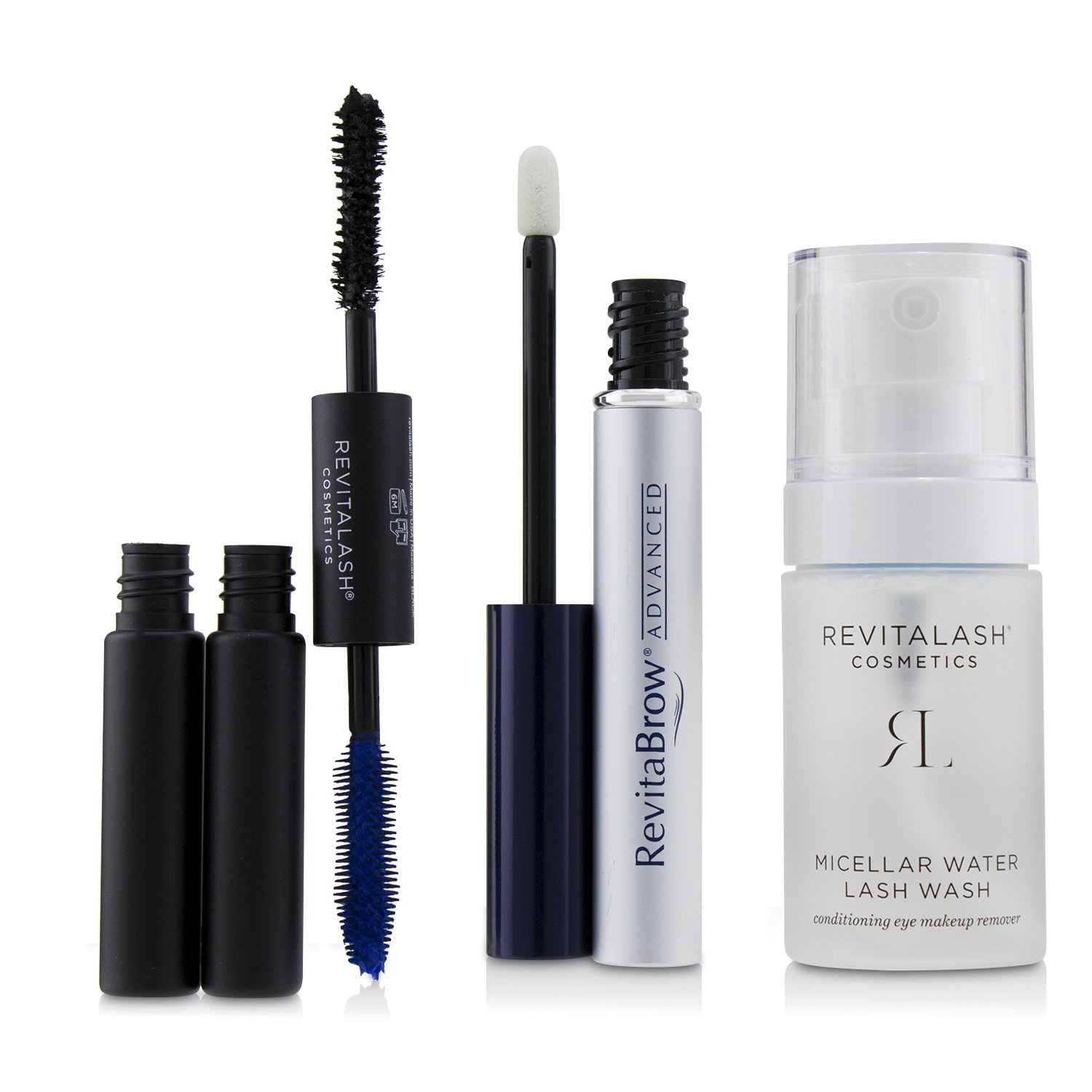 RevitaLash Eye Perfecting Gift Collection: (1x Acondicionador de Cejas, 1x Removedor de Maquillaje de Ojos Acondicionante, 1x Máscara Voluminizante Negra) 3pcs