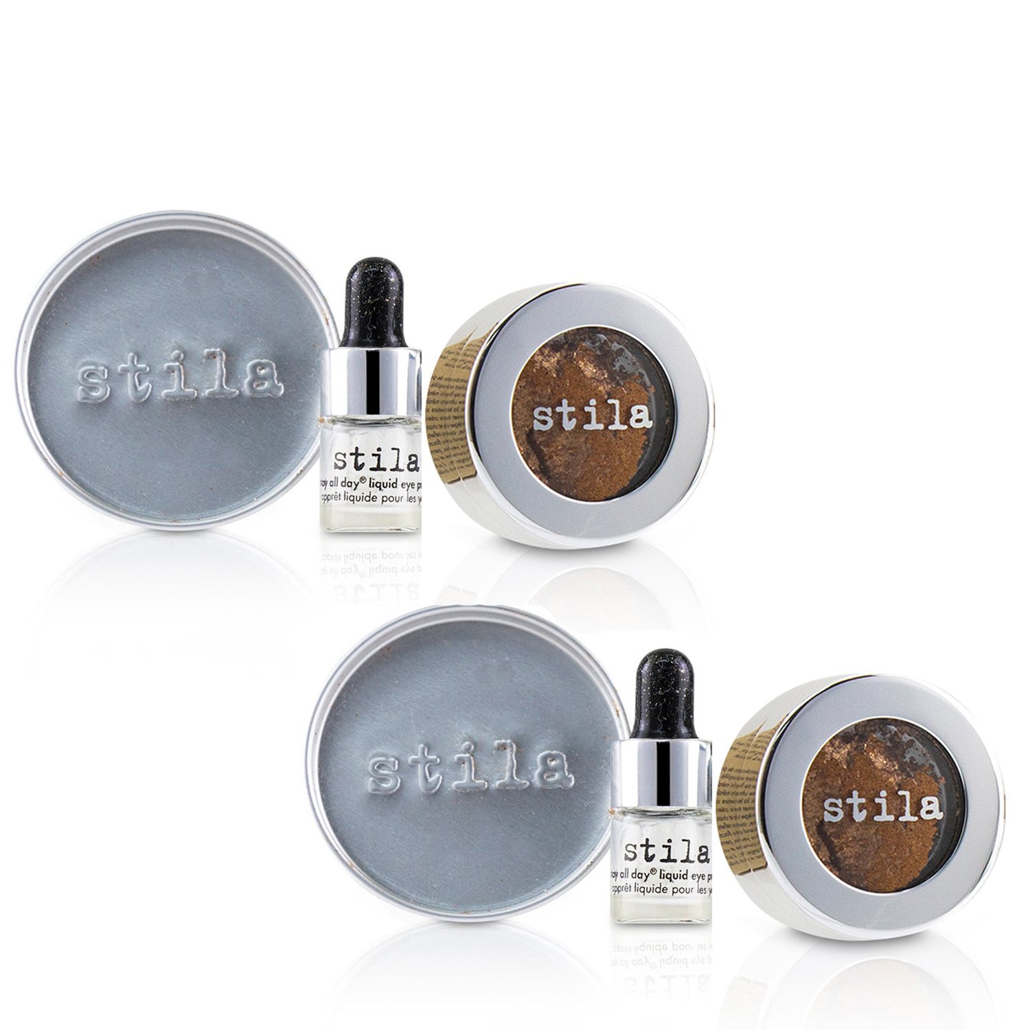 Stila ظلال عيون Magnificent Metals Foil Finish مع برايمر سائل صغير للعيون يدوم طوال النهار (عدد 2) 2x2pcs