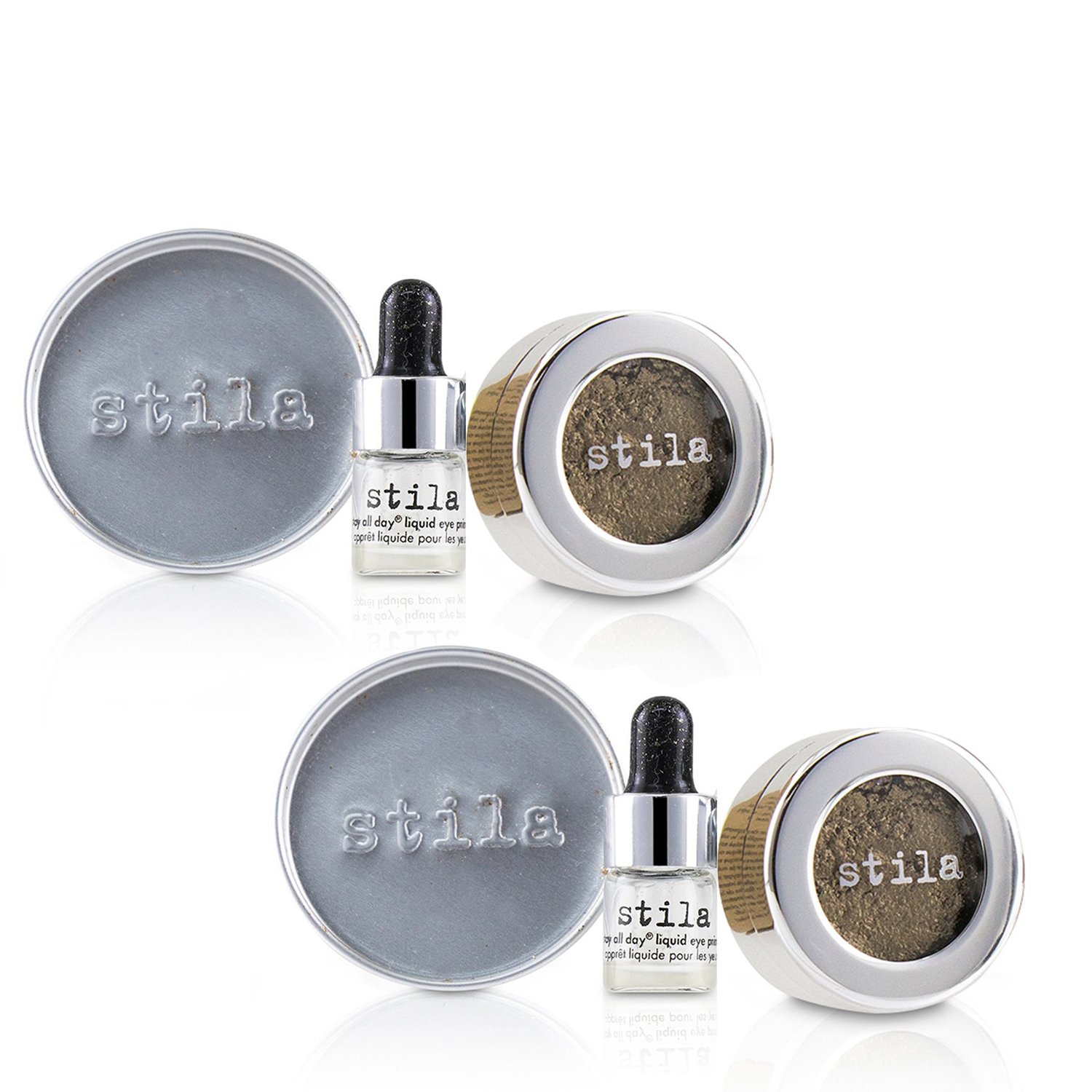 Stila Magnificent Metals Foil Finish Sombra de Ojos con Primer de Ojos Líquido Para Todo el Día Dúo Pack 2x2pcs