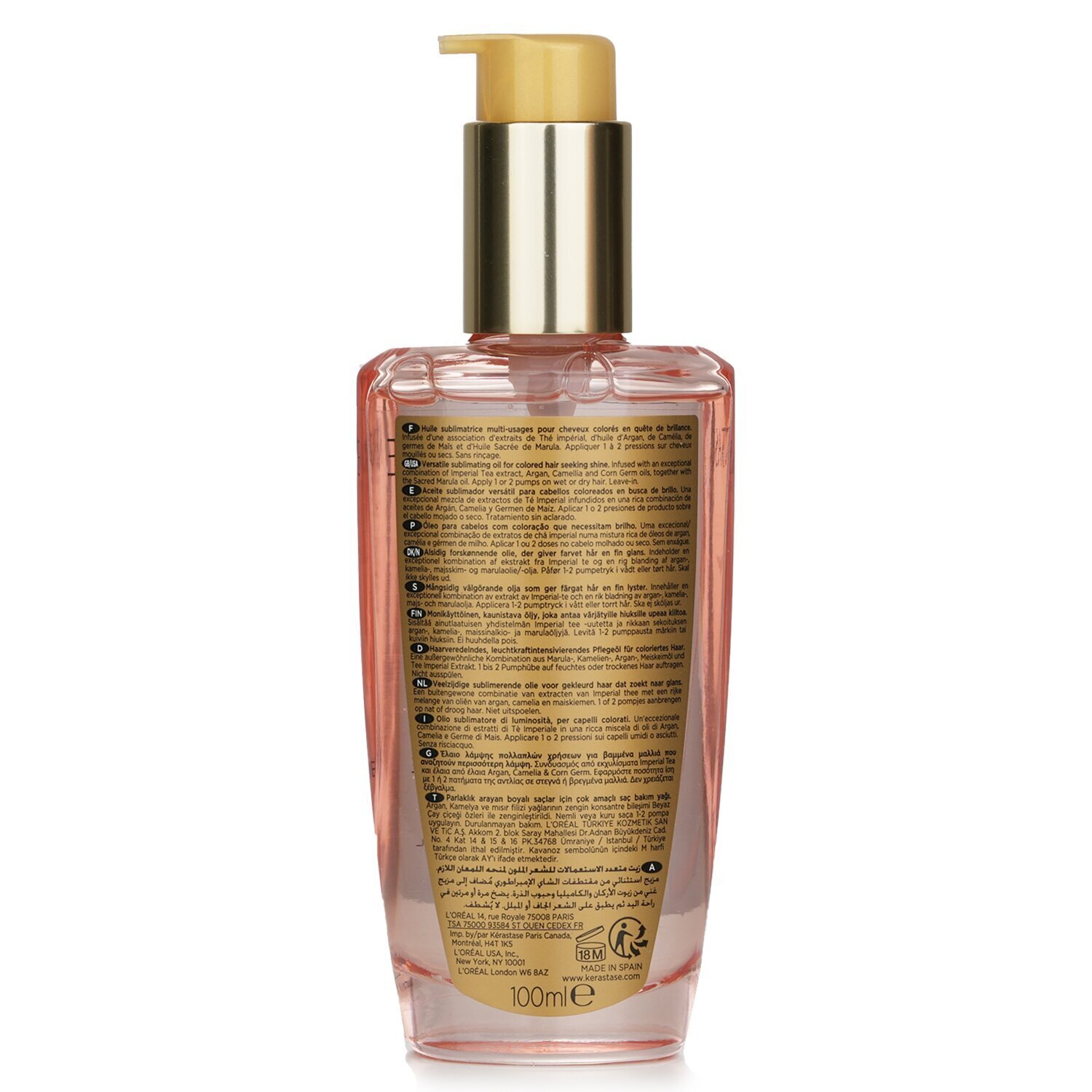 Kerastase Elixir Ultime L'Huile Rose Radiance Sublimasiya Yağı (Rənglənmiş Saçlar) 100ml/3.4oz