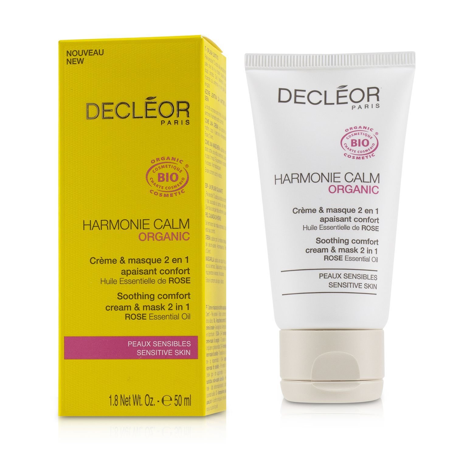 Decleor Harmonie Calm Organic Soothing Comfort Cream & Mask 2 In 1 - For Sensitive Skin 50ml/1.8oz